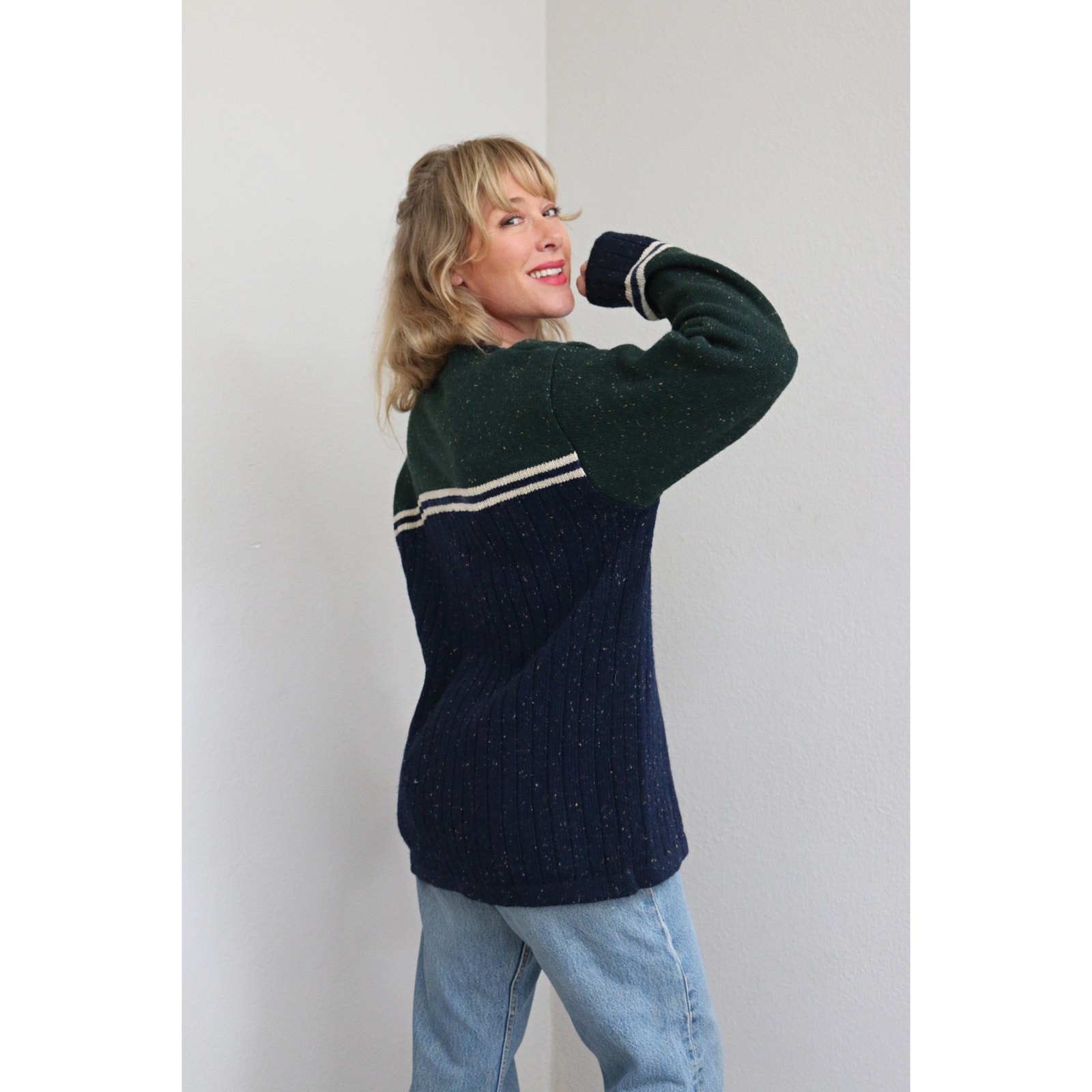 0’s Deadstock Vintage North West Blue Sweater ~ Women’s MD LG XL ~ Preppy Fit