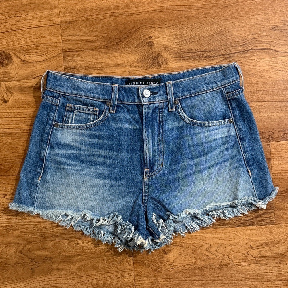 Veronica Beard Women Sz 29/8 Beacon Ranch Timmi Distressed Frayed Jean Shorts