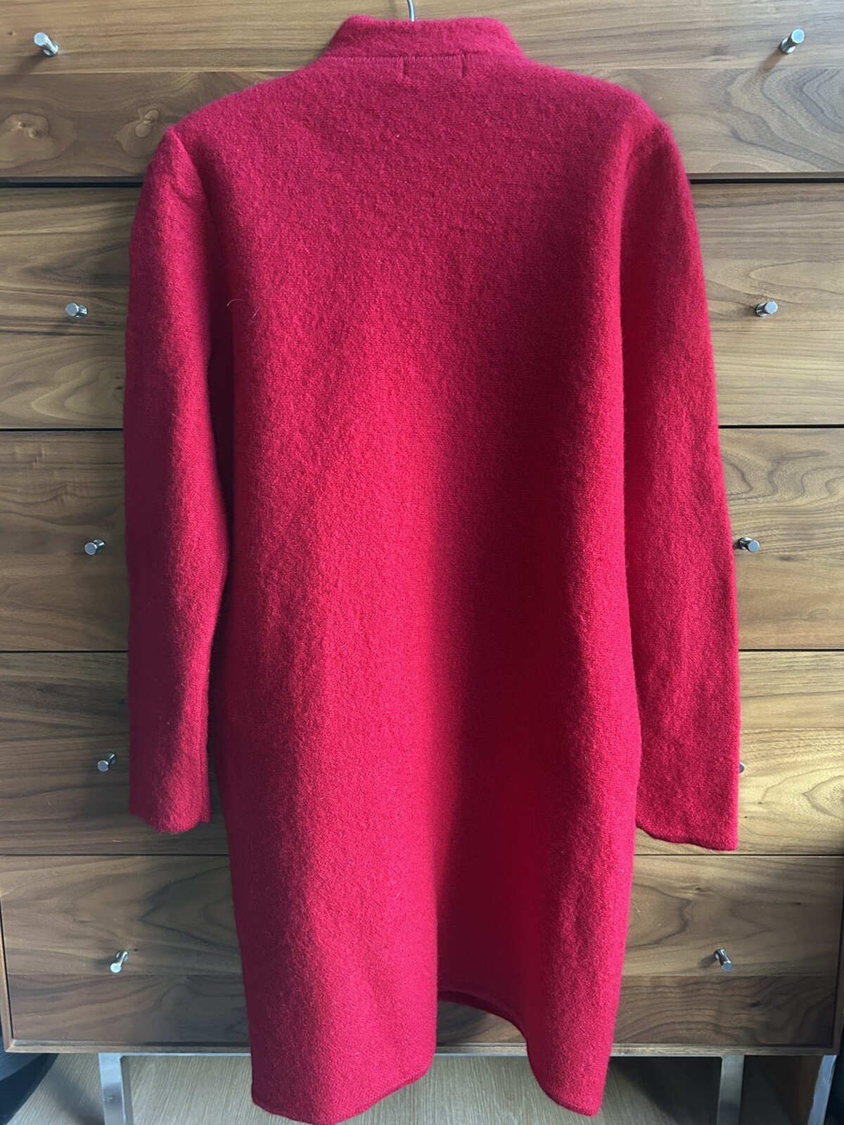 Vintage 90’s CLASSIC Long Sweater Jacket Karen Scott Red 100% Wool