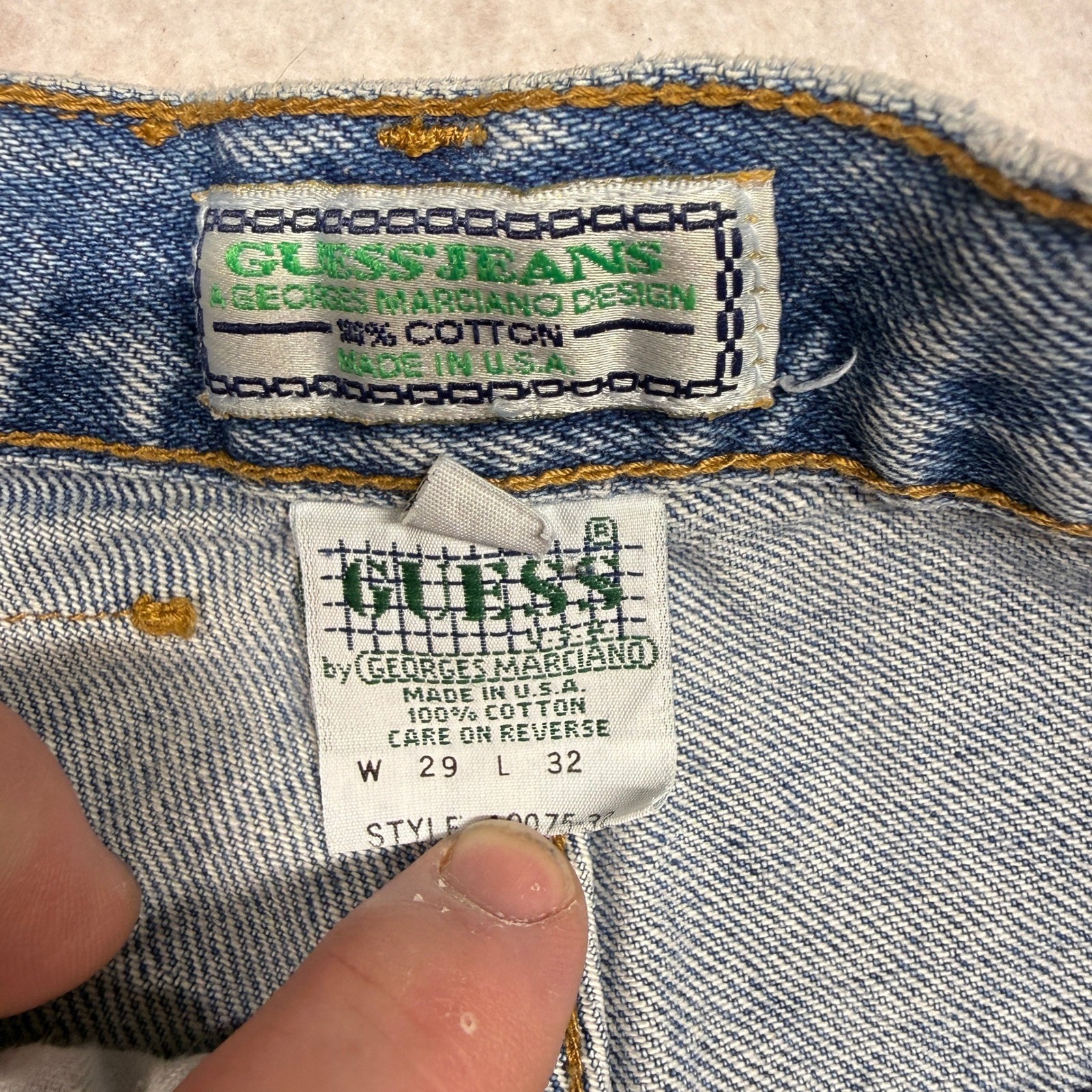 Vintage Guess Jeans Georges Marciano High Waisted Straight Leg Blue Denim 29×32