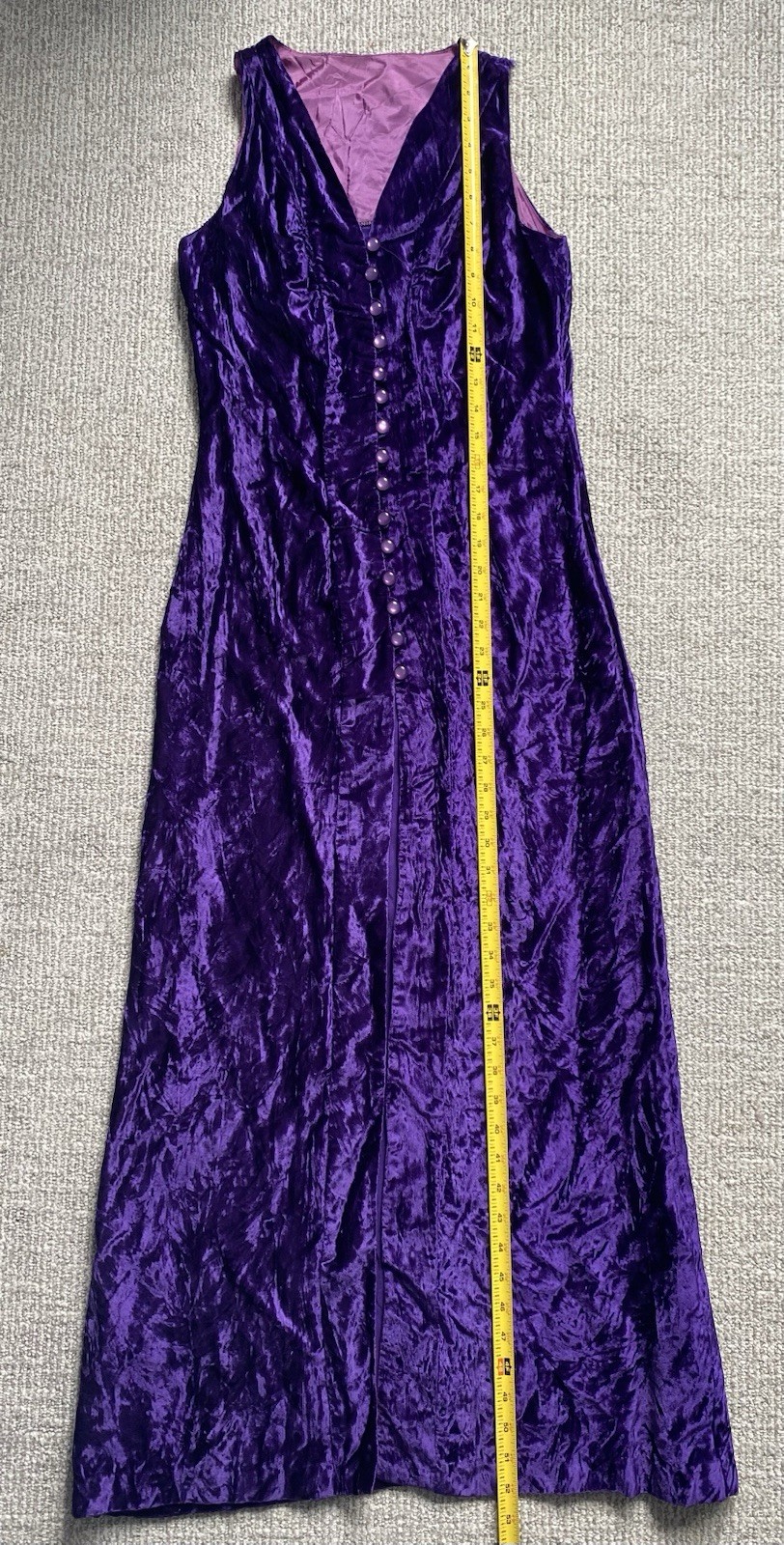 1970s This Is Yours San Francisco Velvet Dress & Shorts Hot Pants Purple Buttons