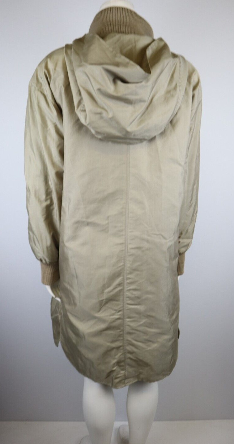 VINTAGE 80S 90S WOMEN’S BEIGE COAT – MONICA GRAY – REMOVABLE LINER & HOOD – S