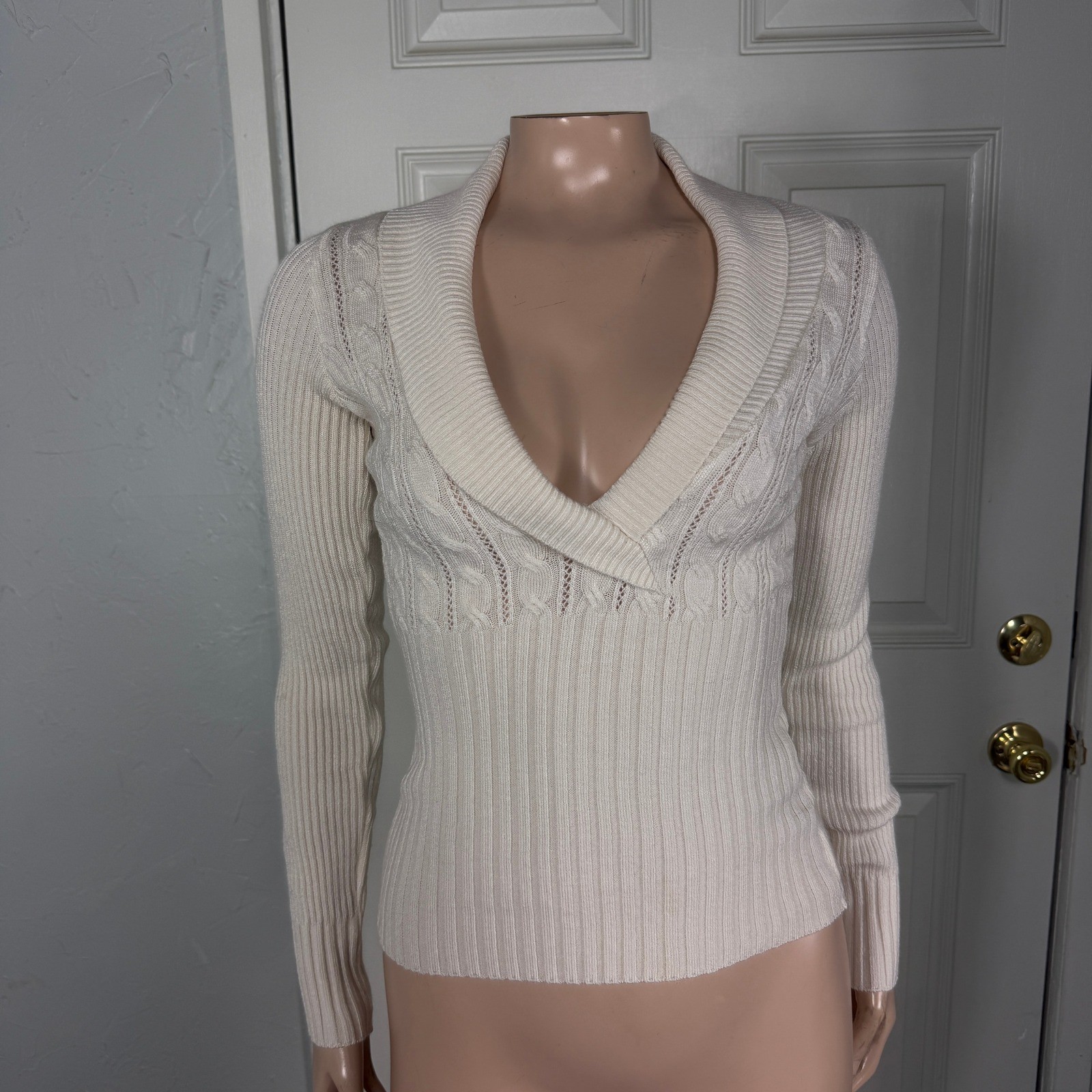 Vintage Y2K Forever 21 Women’s Sweater Small V- neck Acrylic Nylon Knit L/S A1
