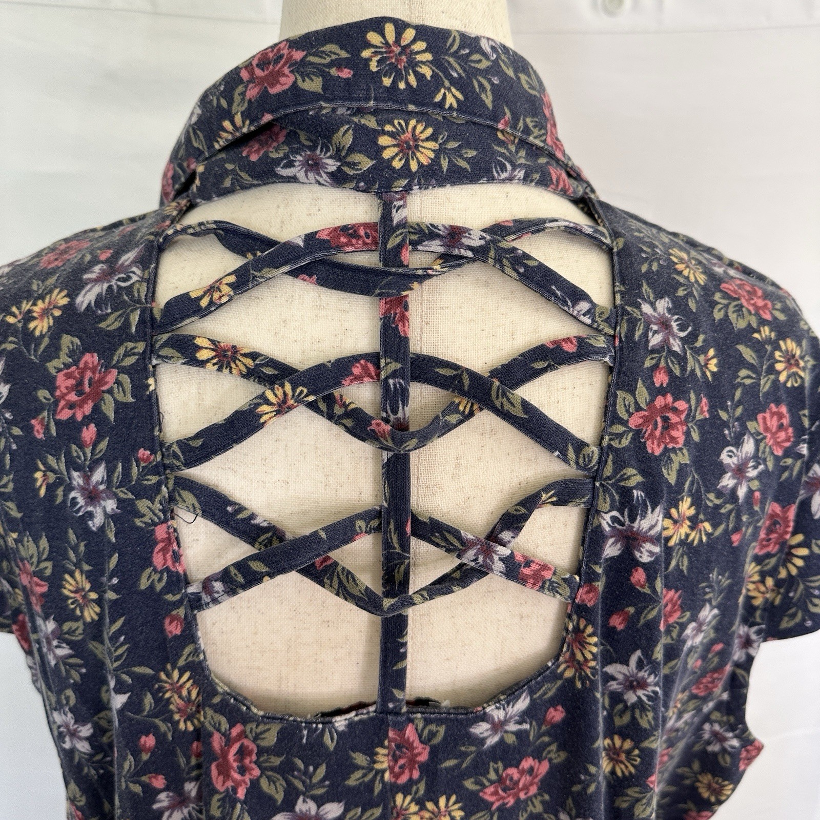 Vintage 90s Main Street Midi Floral Sundress Cut Out Back Plus Western 2X