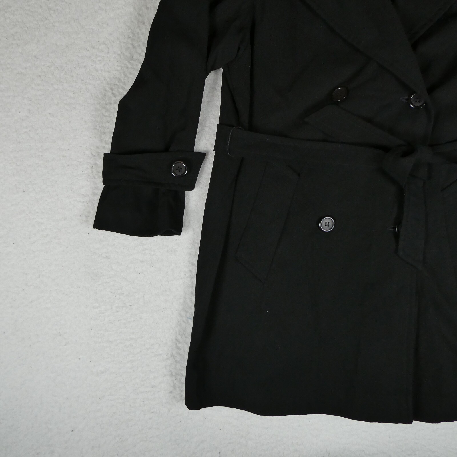 Vintage Enzo Angiolini Jacket Women Size 8 Black Trench Coat Made In USA