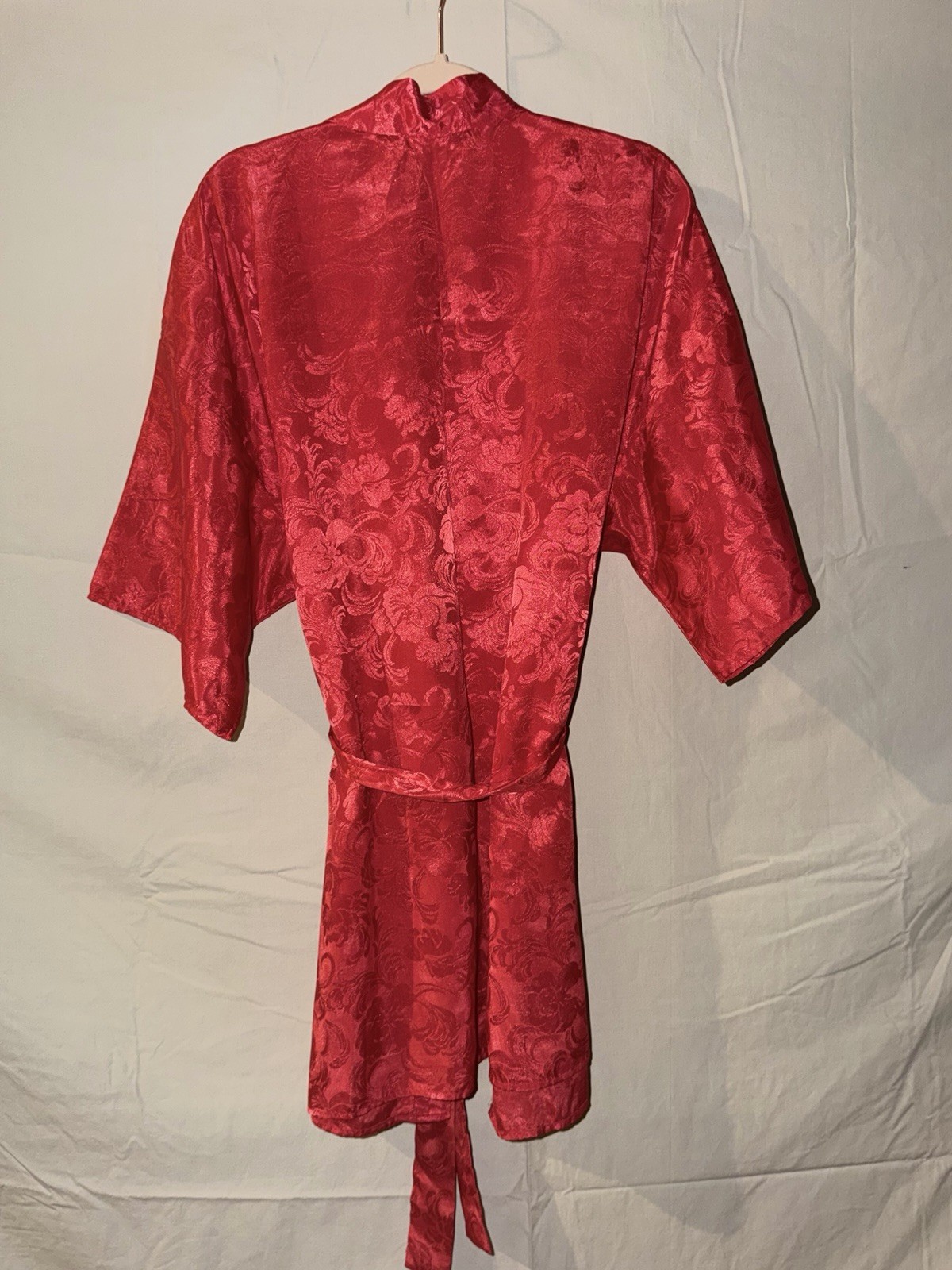 vintage red satin robe from the brand Sleep Solutions