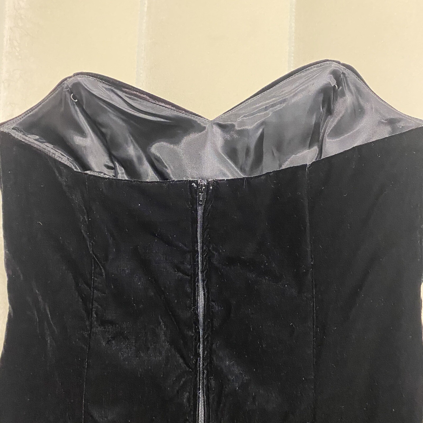 Vintage Velvet Velour Dress Strapless Size 12 Whimsigoth Fairy Grunge 90s Witchy