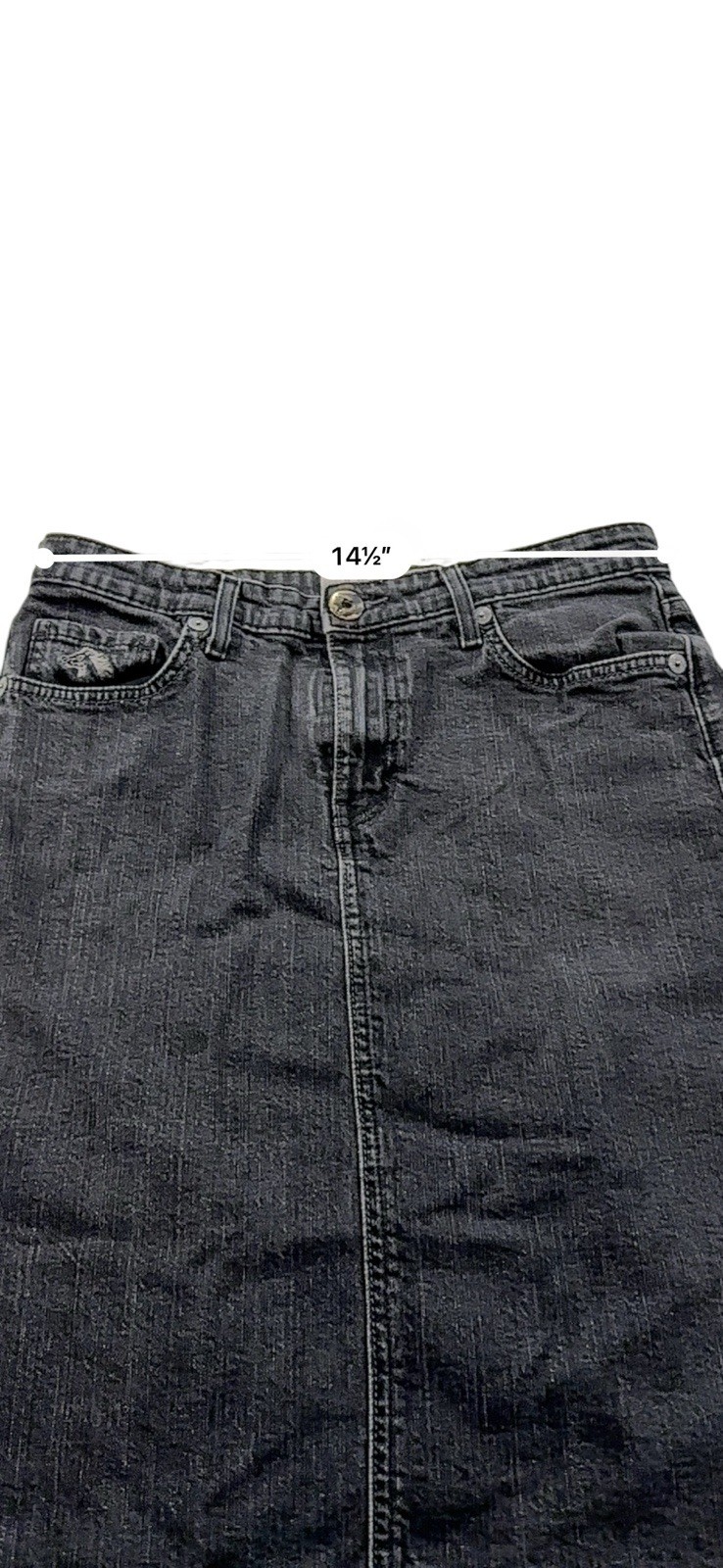 Jordache Vintage Women’s Jeans Skirt Size 7/8 29″ Waist Black 5 Pocket Design