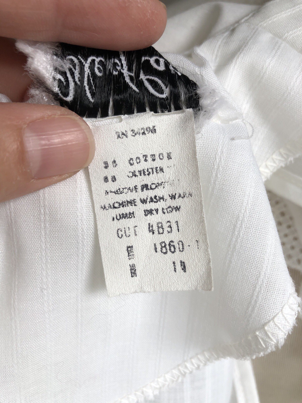 STUNNED VTG ISLE OF CAPRI Dallas White Cotton Drop-waist Prairie Day Dress M/L