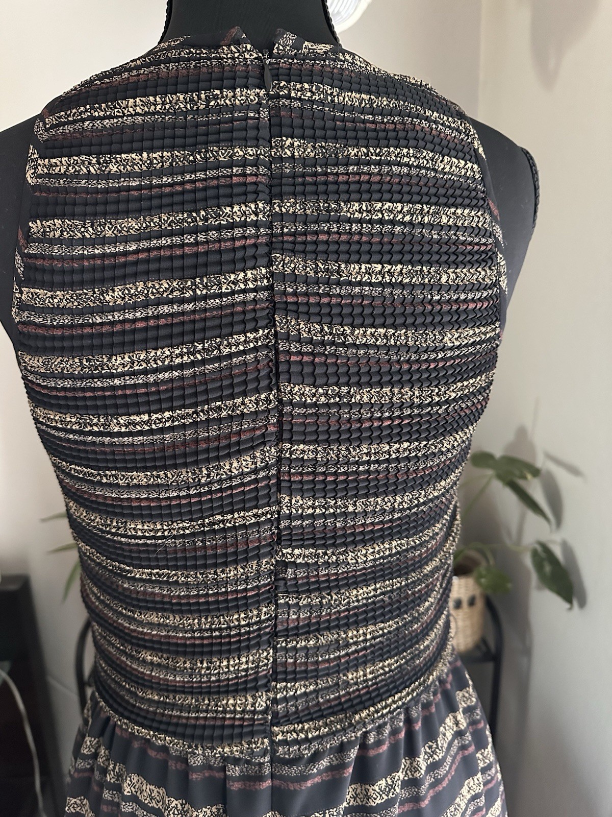Kay Unger Petites Vintage 90s New York Halter Dress Striped Size 6 Multi Color