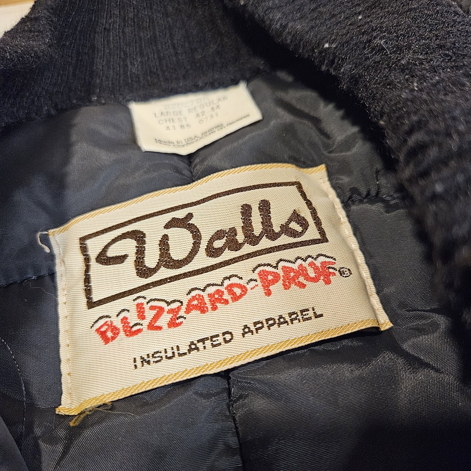 Wall’s Blizzard Pruf Ski Jacket Womens L Black Heavyweight Puffer Vintage 80s