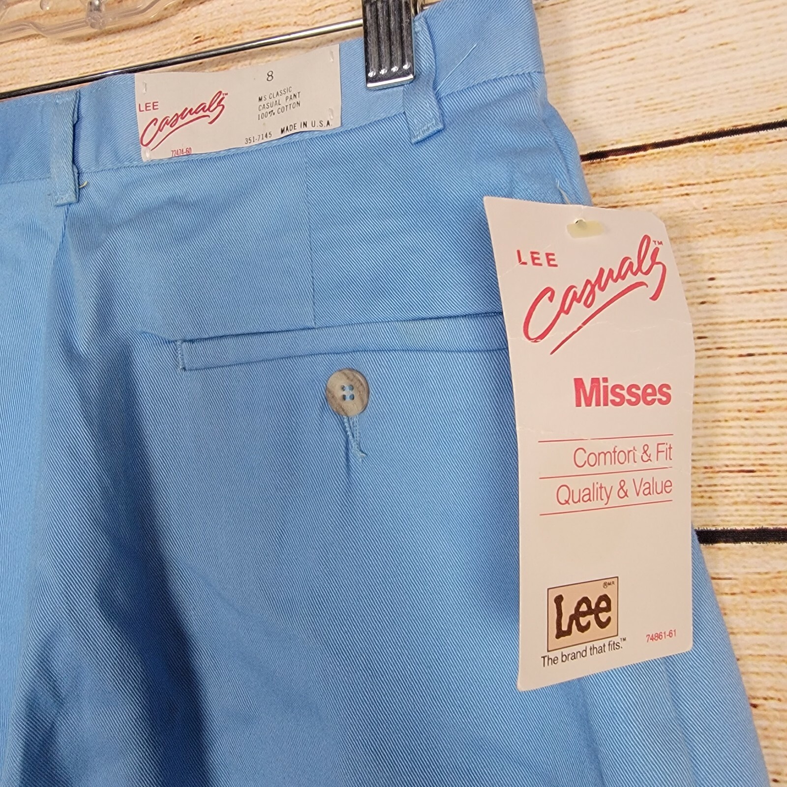Vintage Lee Casuals Womens Pants Size 8 Blue Classic High Waist Mom 90s New