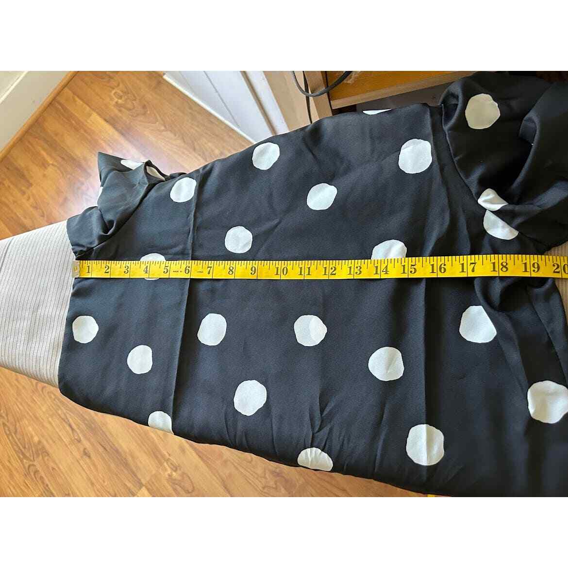 Vintage 80s secretary top size 14 polka dots new old stock puff sleeve
