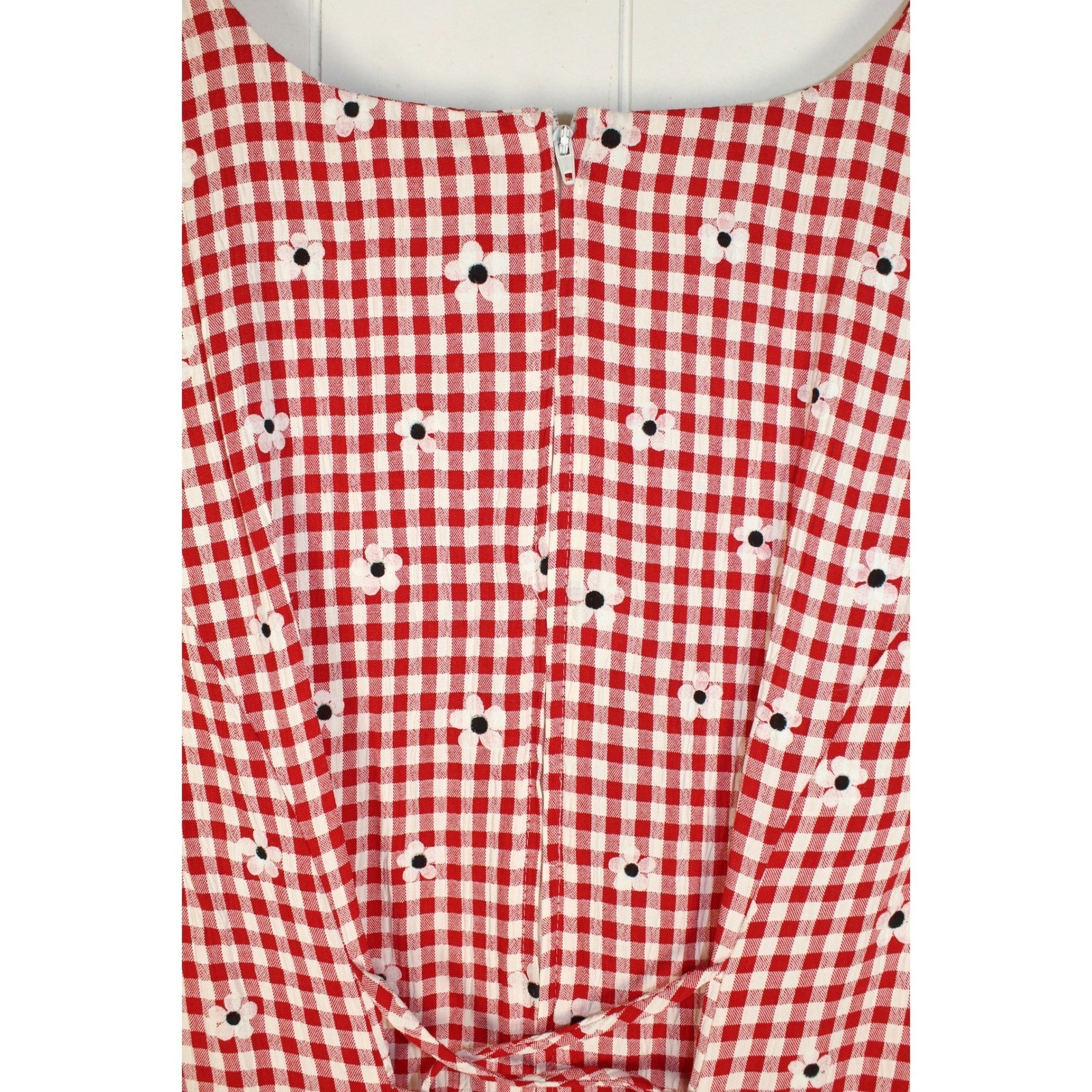 VTG BE Smart 80’s Reg Gingham Short Sleeve Tie Waist Mini Dress Rear Zip 11/12