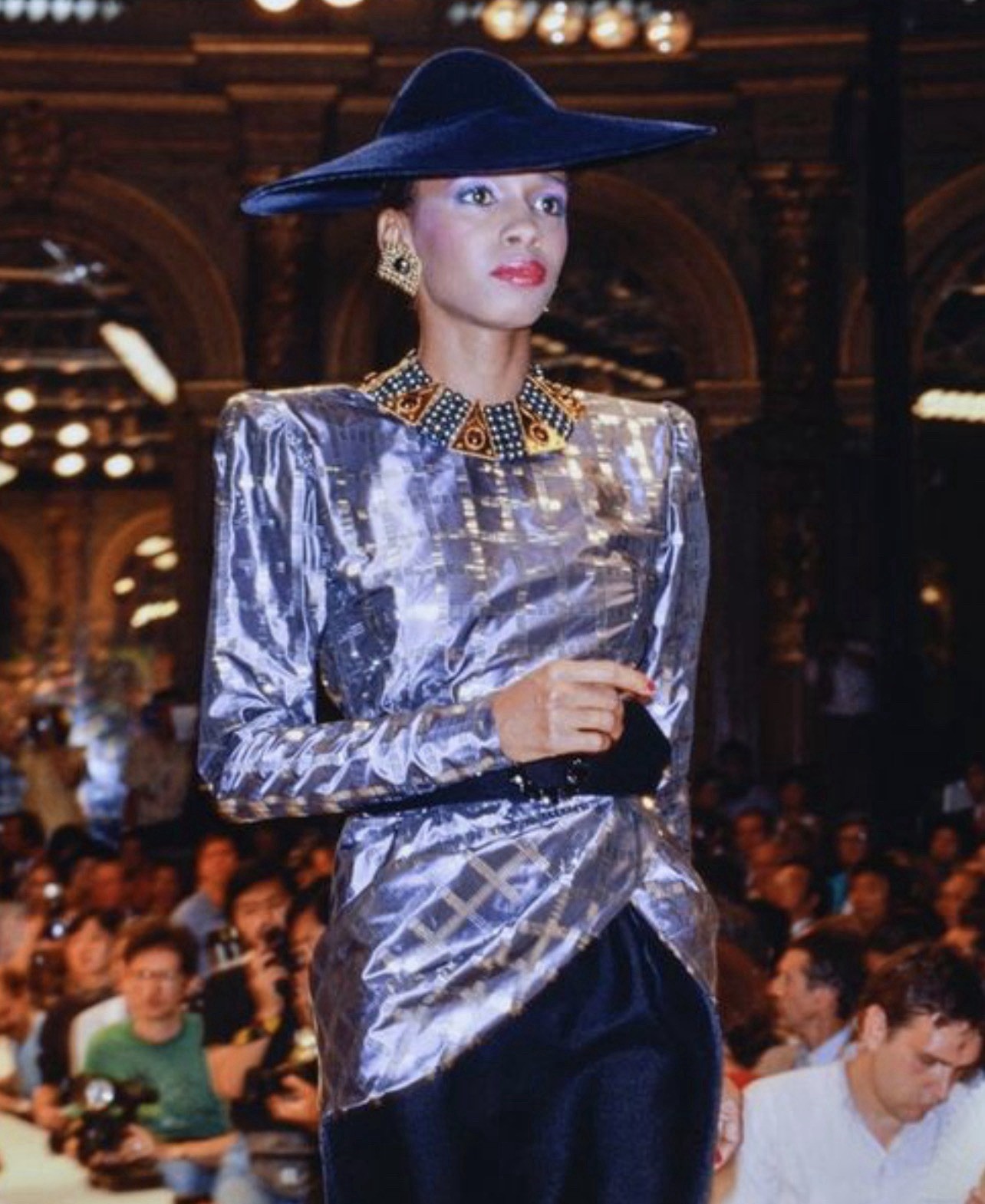 Vintage Givenchy Haute Couture 1980s Metallic Sequin Top Runway FW85 Documented