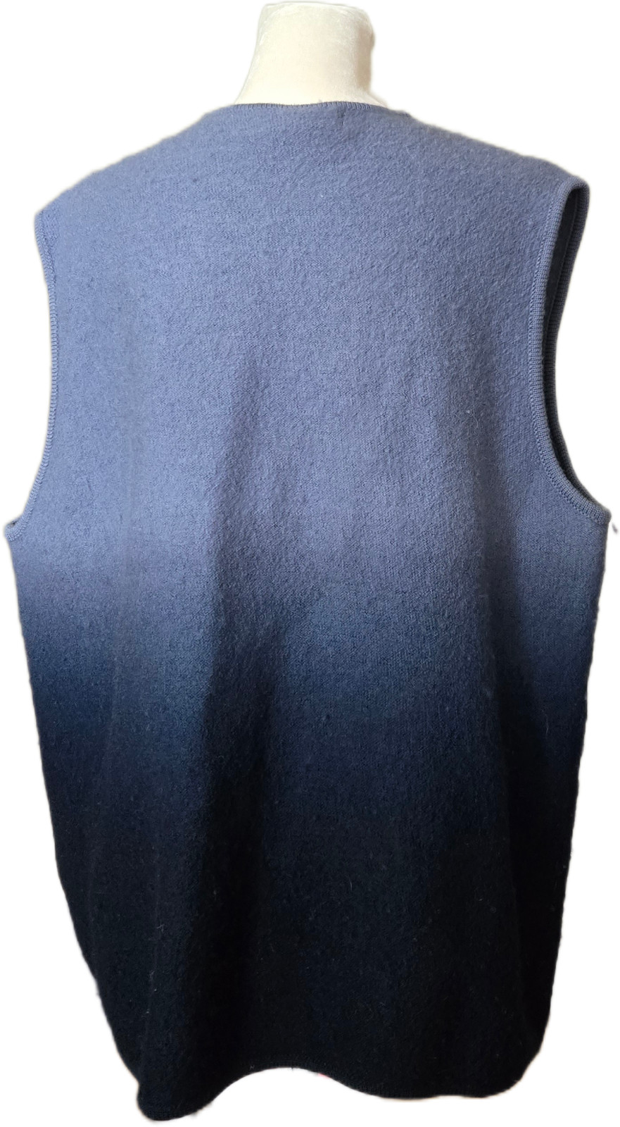 Excellent Condition Vintage Marisa Christina Wool Vest Size Large Blue Hombre