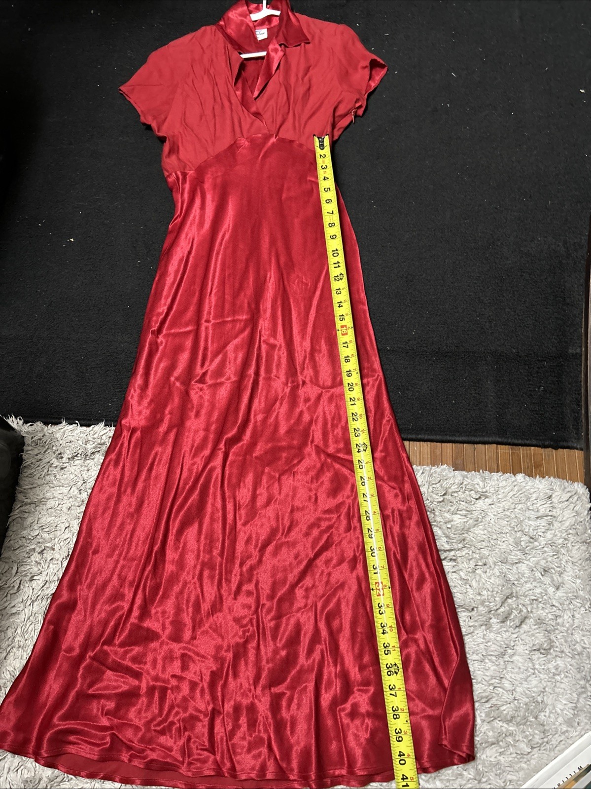 House Of Harlow Vintage Dress 1960’s Red Long Women’s Padded Shoulders USA…