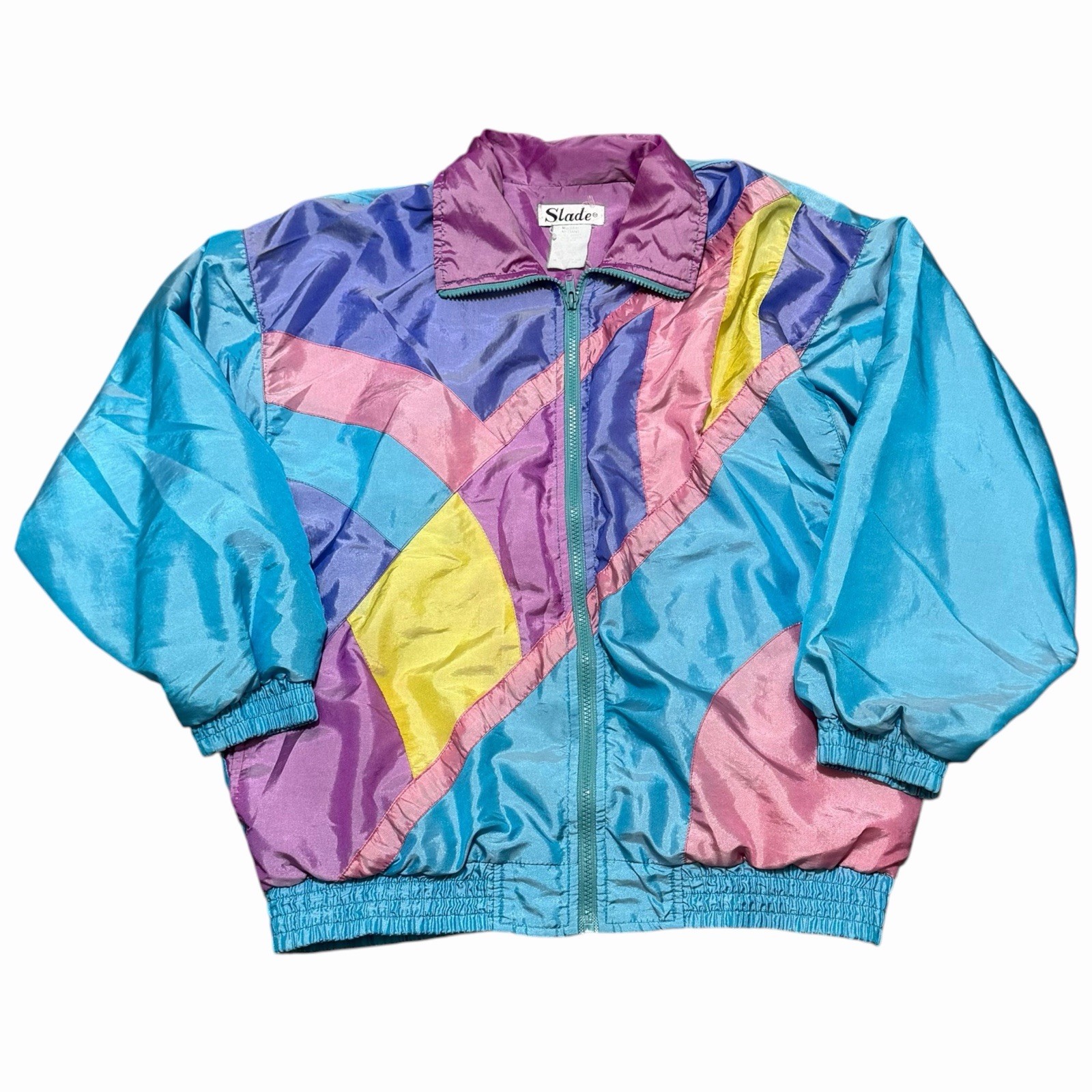 Vintage 80s Slade Track Suit Pastel Color Block Women’s Size M