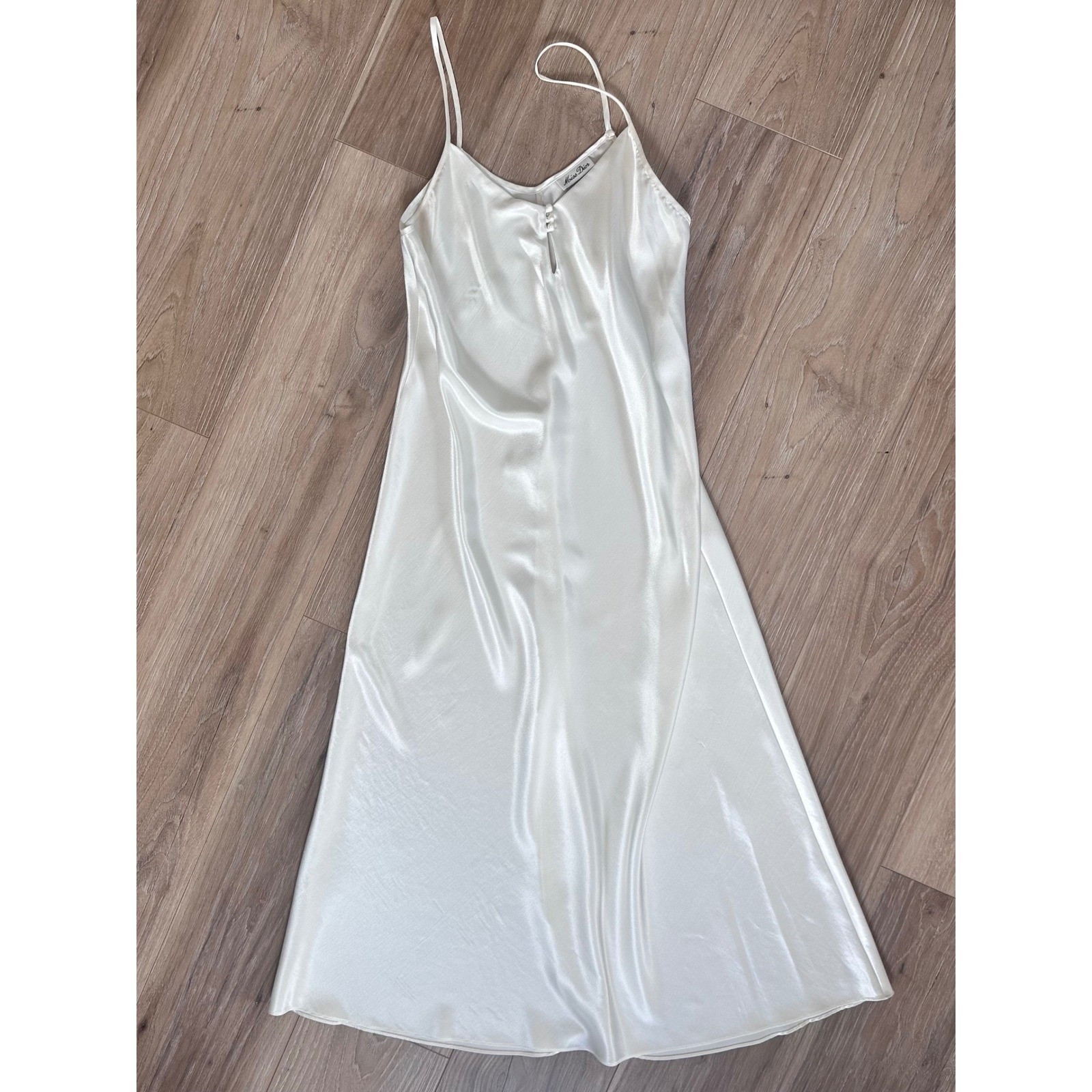 Vintage Miss Dior Ivory Satin Slip Dress Romantic Quiet Luxury Minimalist Glam