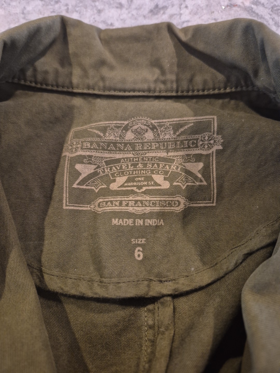 Vintage Banana Republic Military Safari Utility Jacket Army Green Women’s Size 6