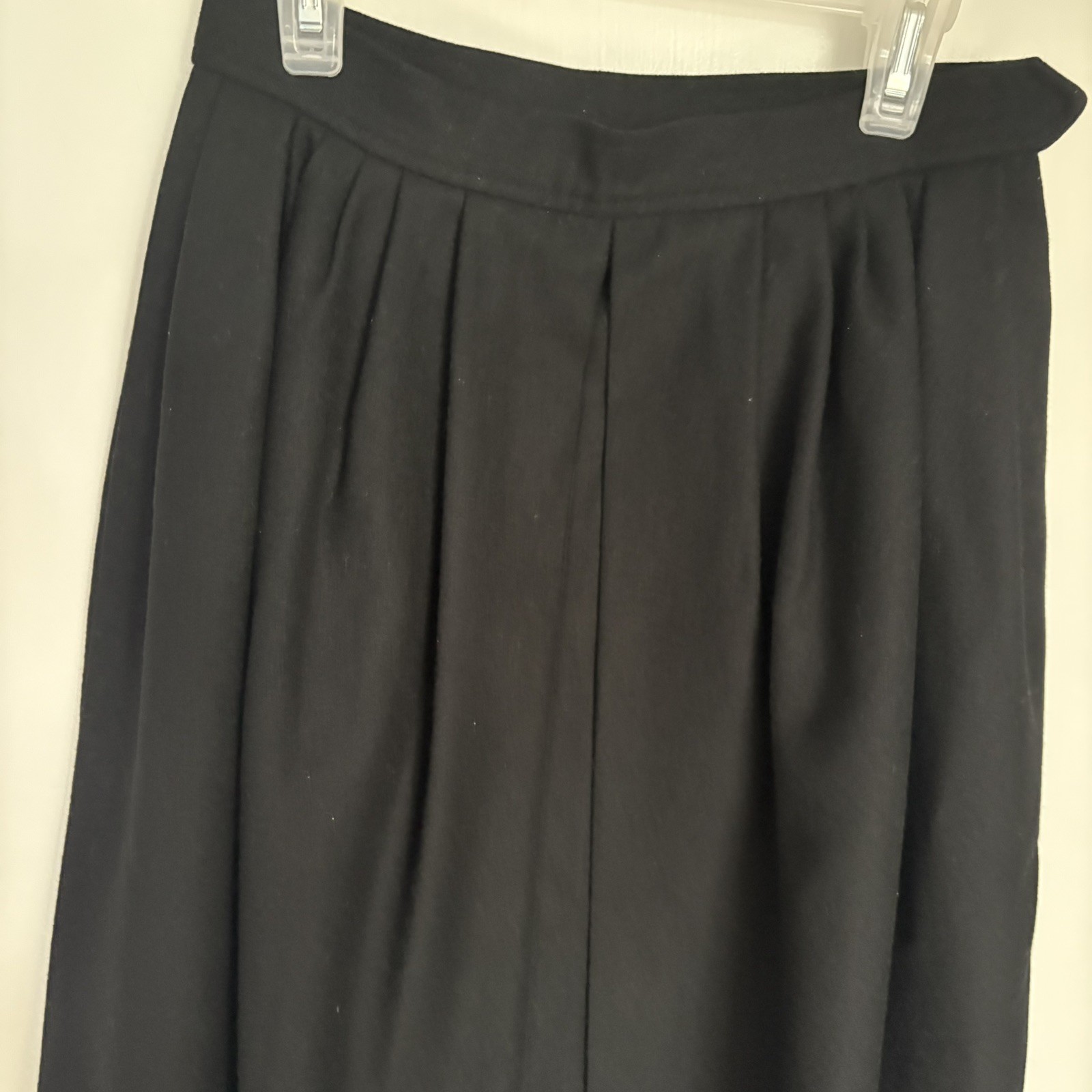 VINTAGE YSL YVES SAINT LAURENT RIVE GAUCHE BLACK WOOL SKIRT VINTAGE 1970’s 38