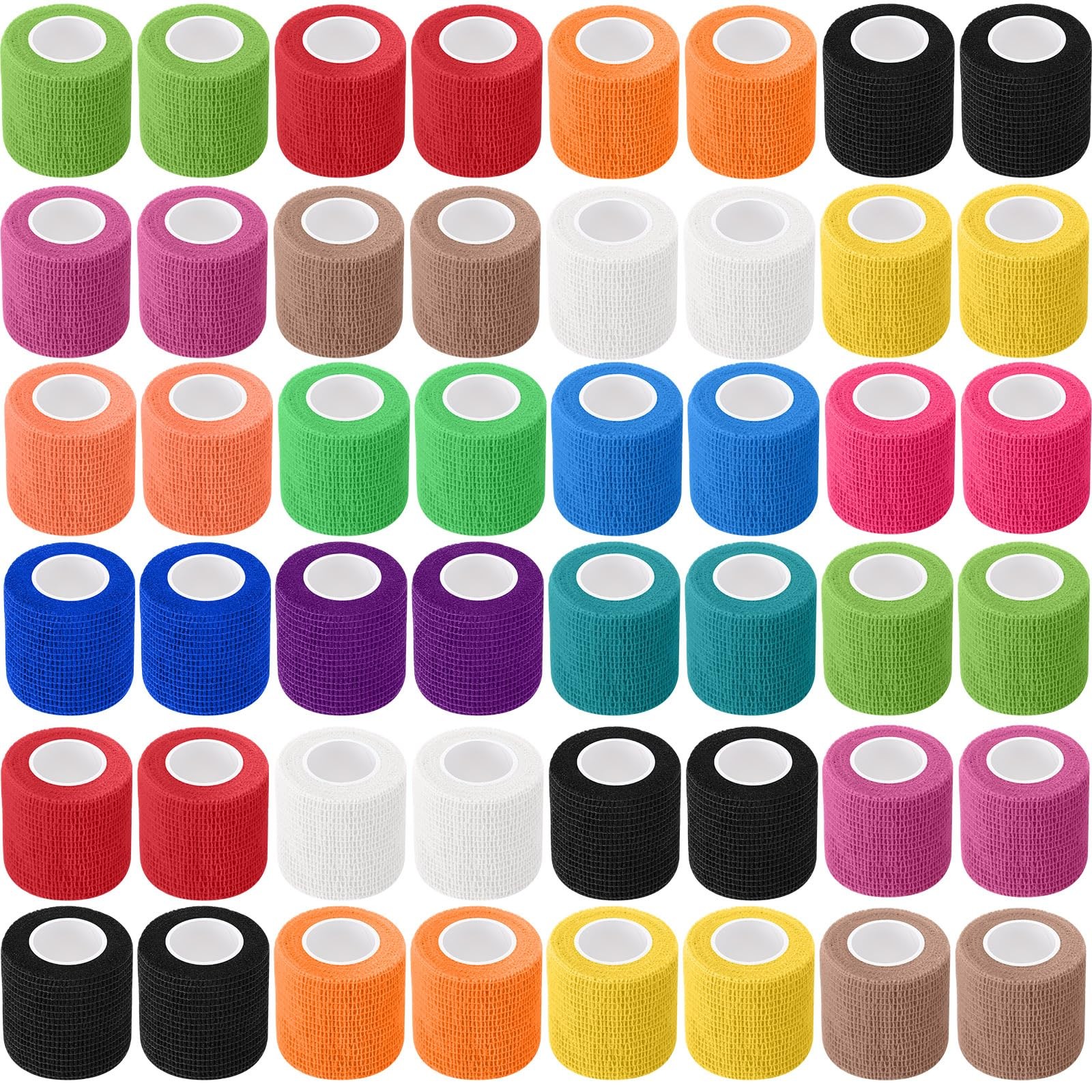 Treela 96 Pack Self Adhesive Bandage Wrap 2 Inch X 5 Yard Self Adherent Cohesive