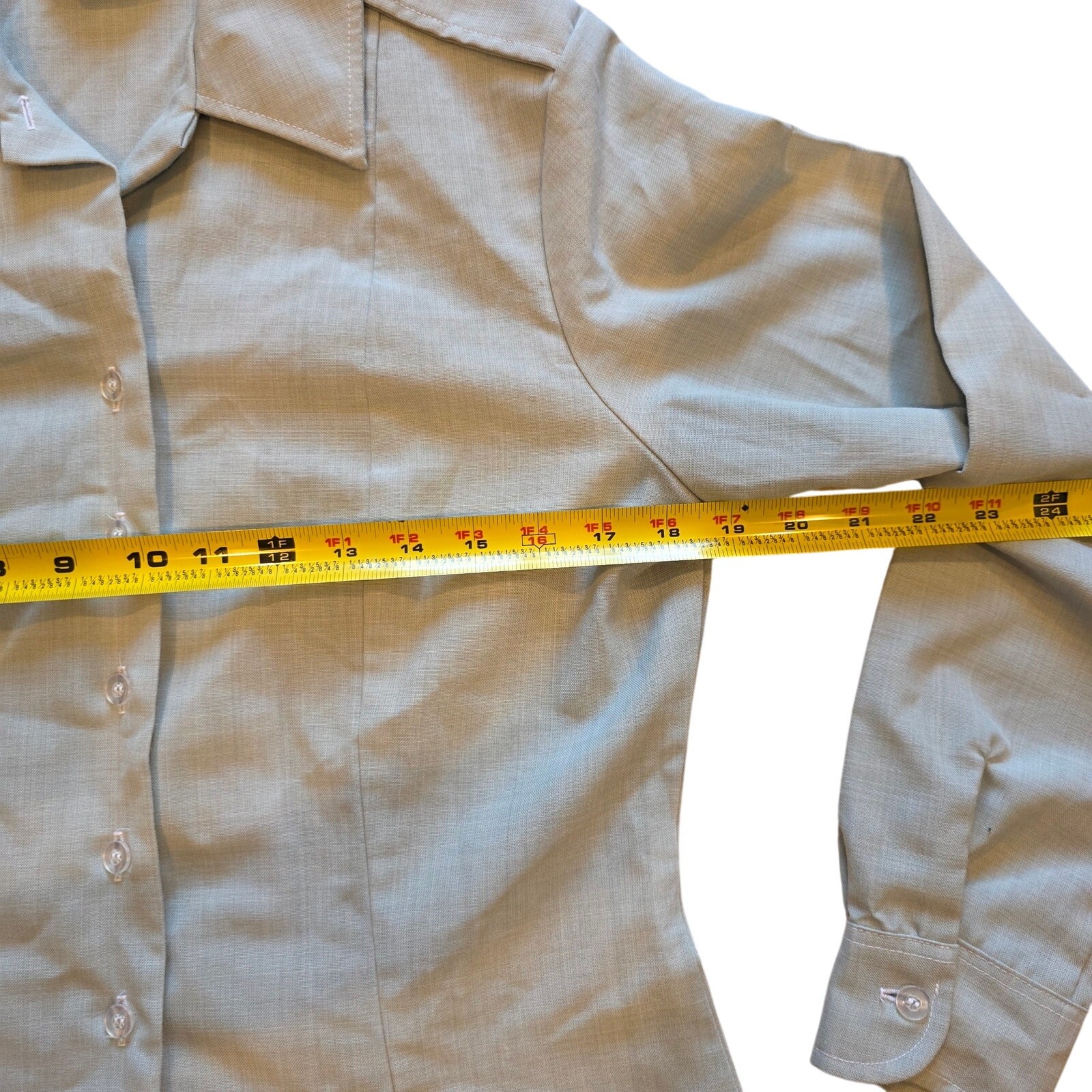 Vintage Calif Fashions San Francisco Gray Button Up Blouse 12 REG