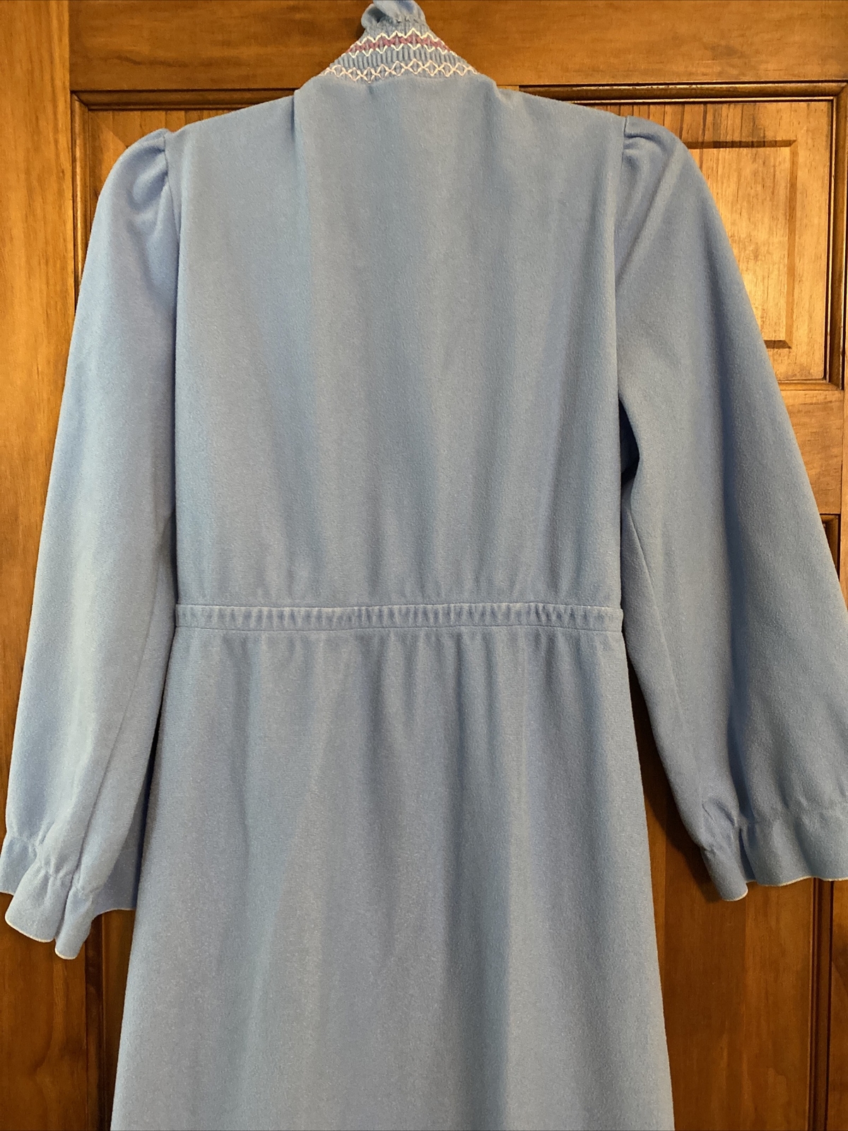 Vintage Famous Bodies Robe Small/Medium Blue Long Sleeve Tie Velour