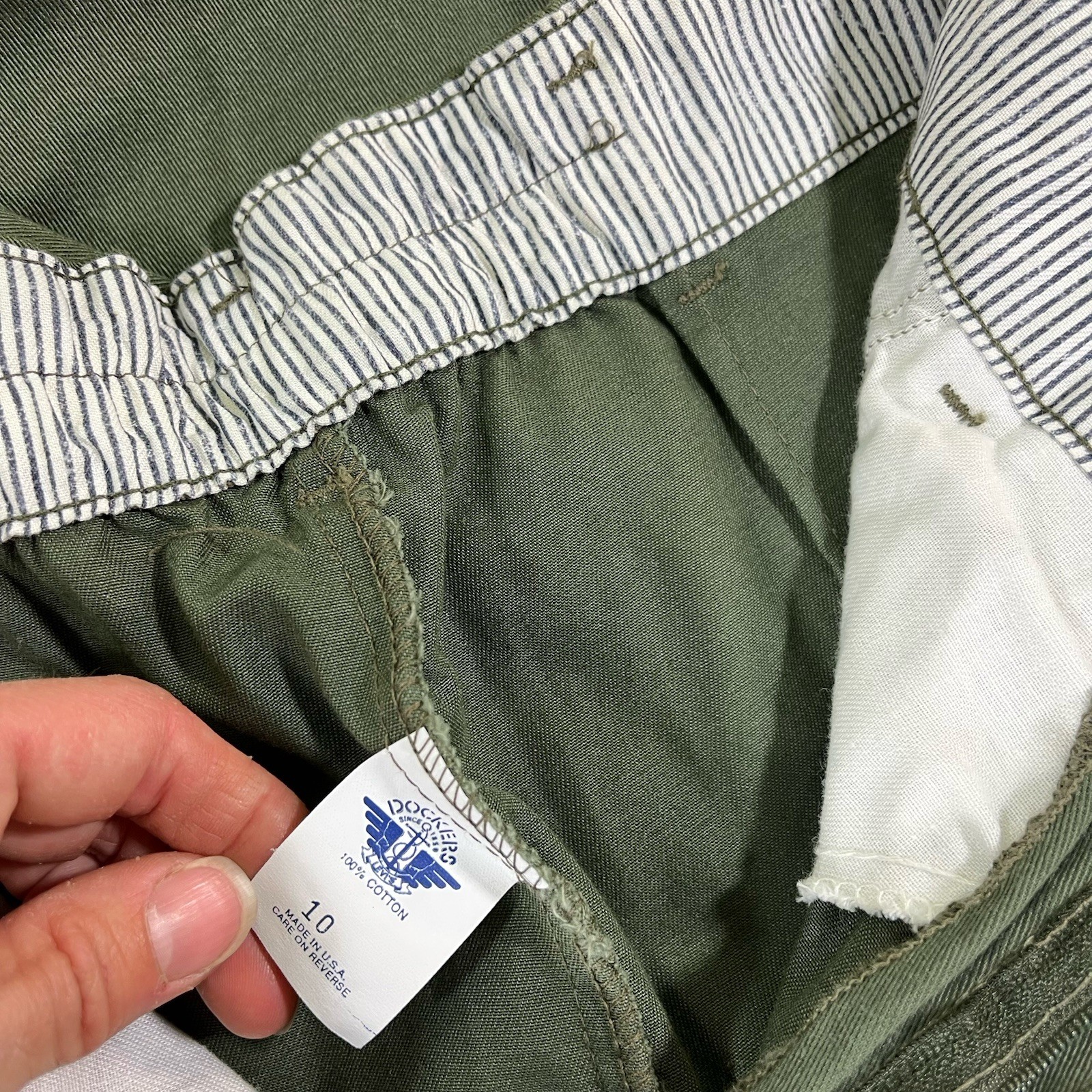 Vintage 1988 Levi’s Dockers Pleated Pants Green Khaki NOS Sz 10 See Photos READ