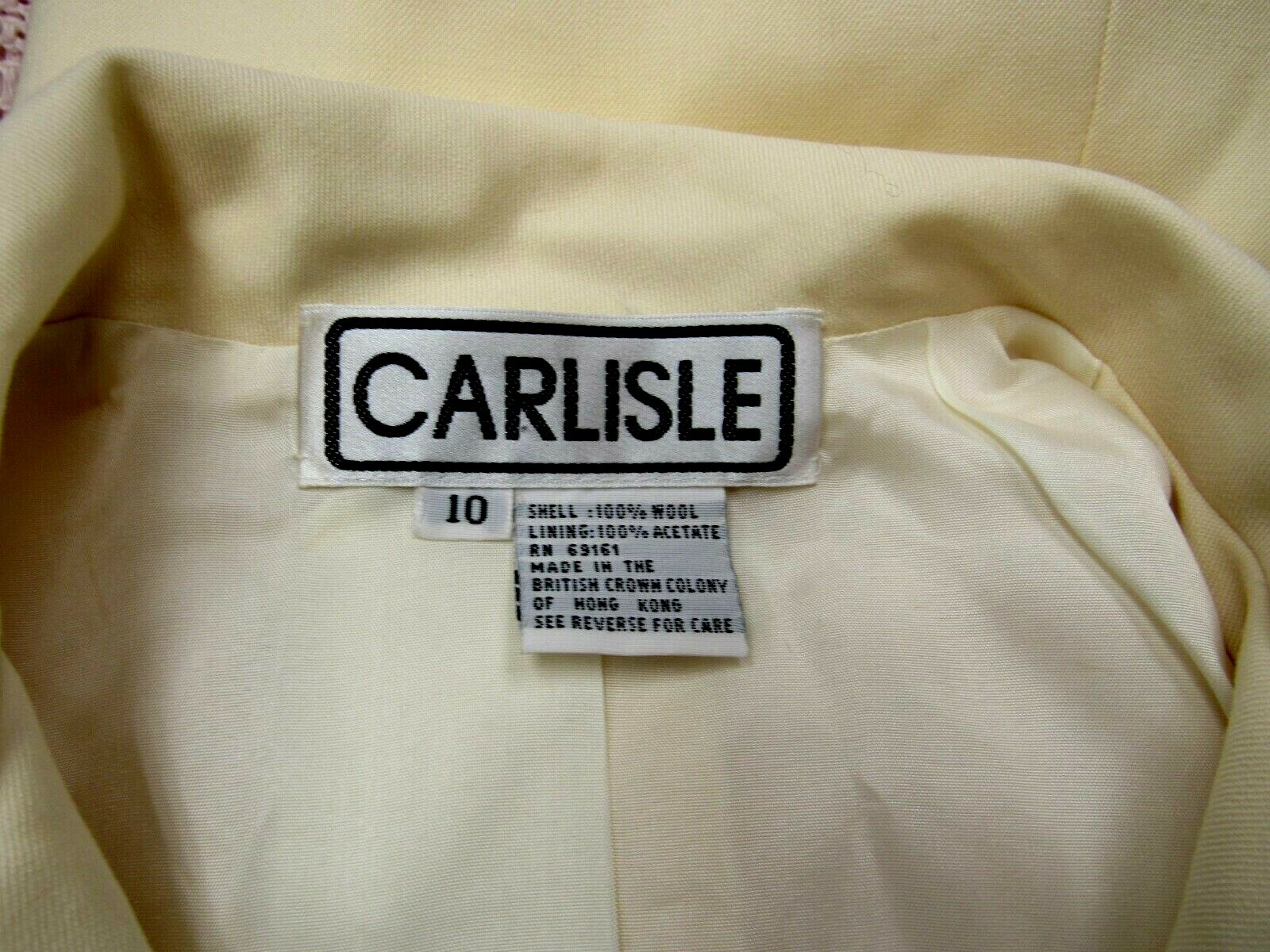 VTG CARLISLE Wool Jacket Lined Yellow Butter Cream Hong Kong 10 M L EUC
