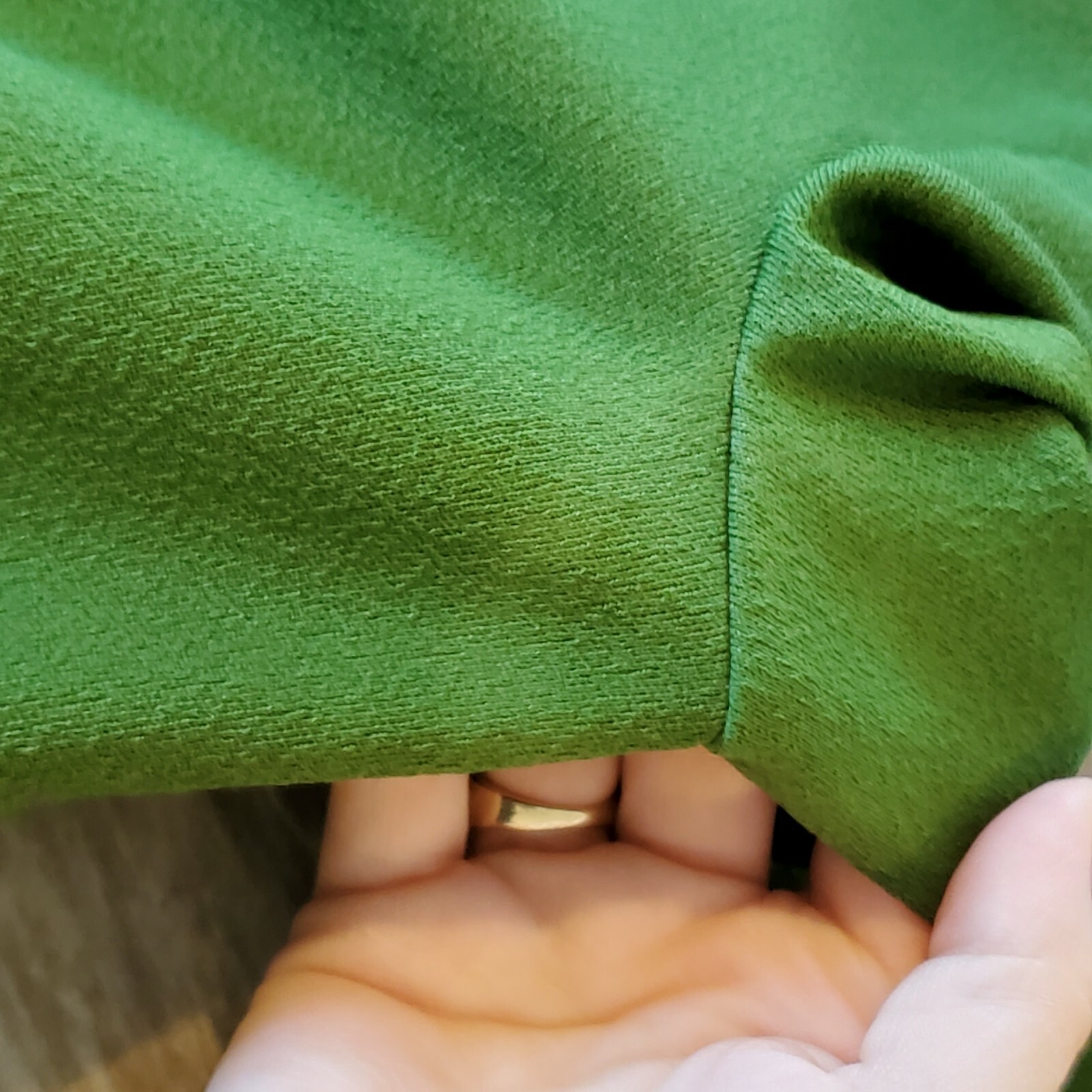 VTG Long Dress Longsleeve Floor Length Kelly Green Sz S Edwardian 60s 70s Basic