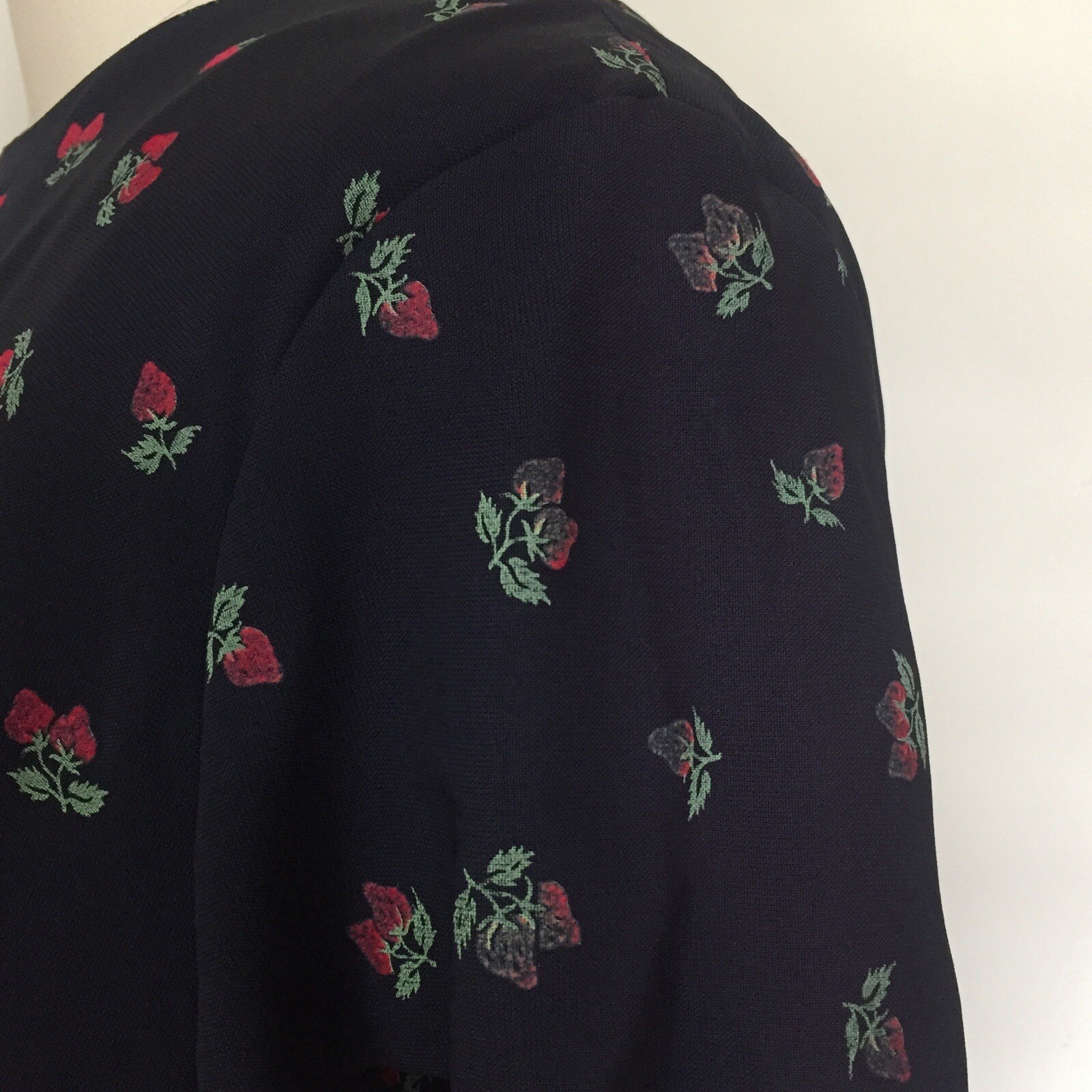 Vintage 1950s Plus Size Strawberry Print Dress | 1950s Plus Size Black Dress