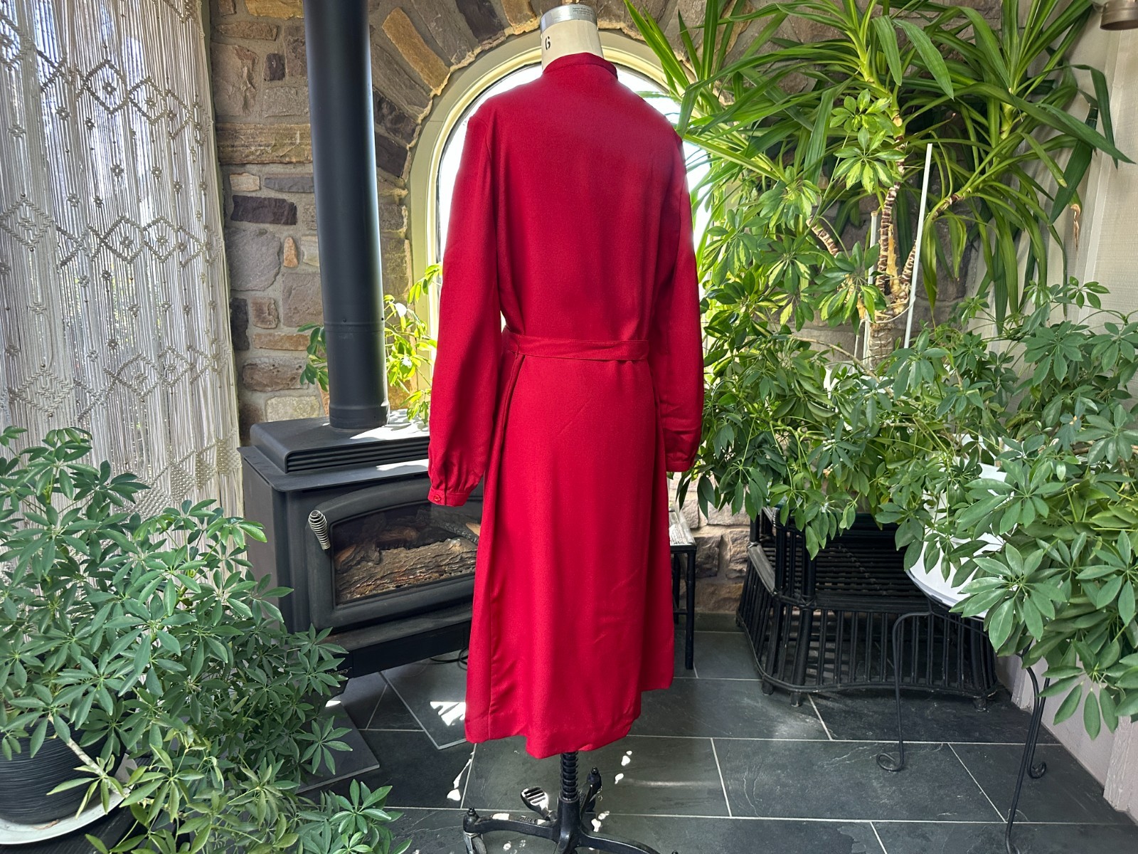 Vintage 1970s Red Belted Shirt Dress Schrader Sport New York Made in USA