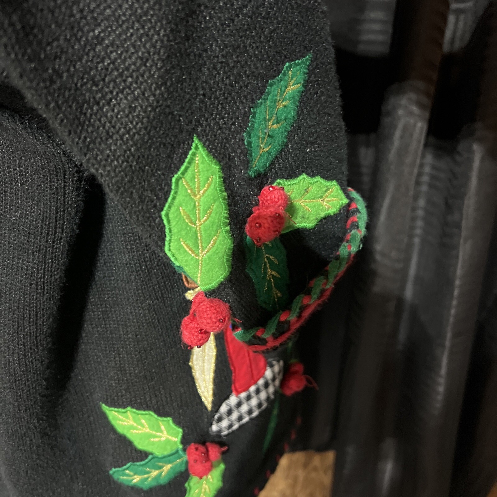 Vintage 1980s Bouillabaisse Deborah Christmas Festive Granny Teacher Cardigan M