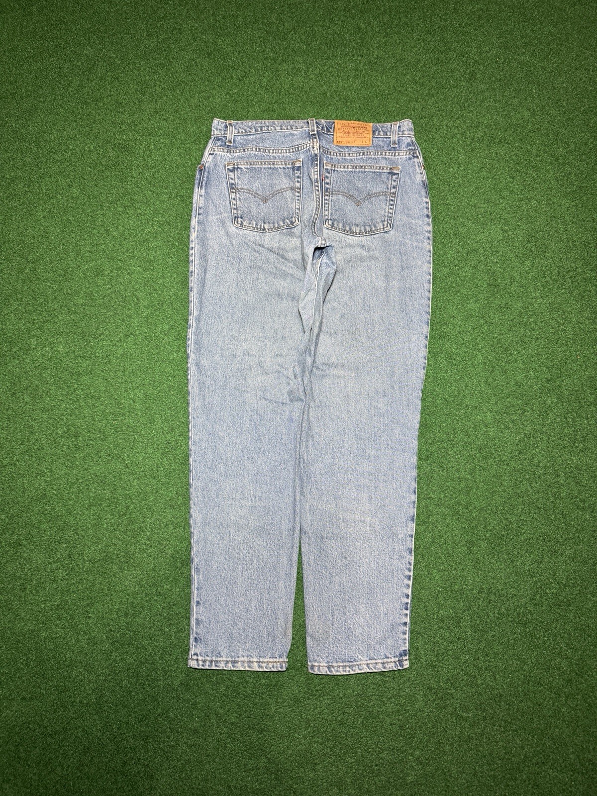 Levis 550 Womens 16 Vintage 90s Relaxed 35×32 Light Wash Wide Leg Tapered Jeans