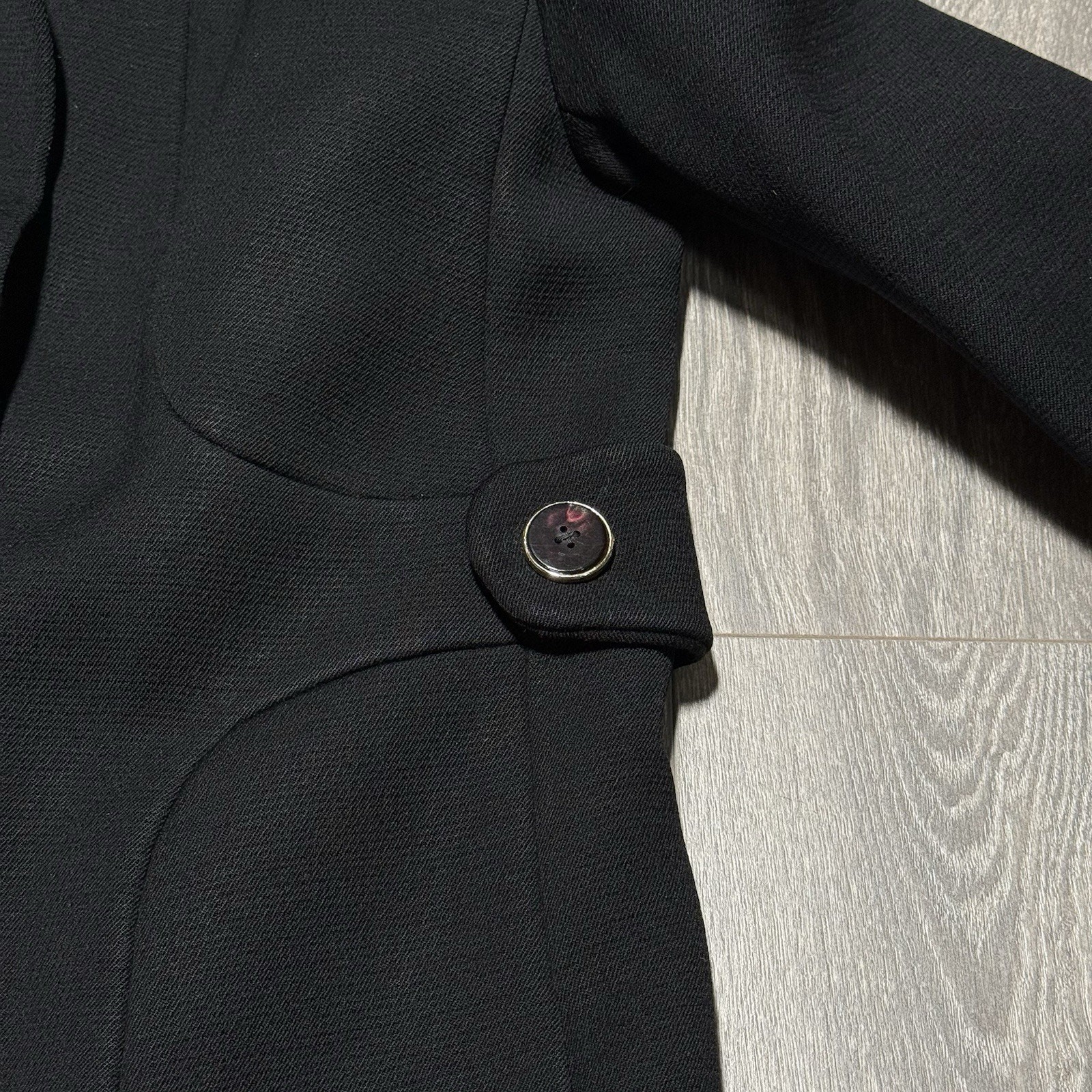Vintage 1960s Women’s Black Wool Trench Coat 60s Lorendale By Bromleigh Size M?