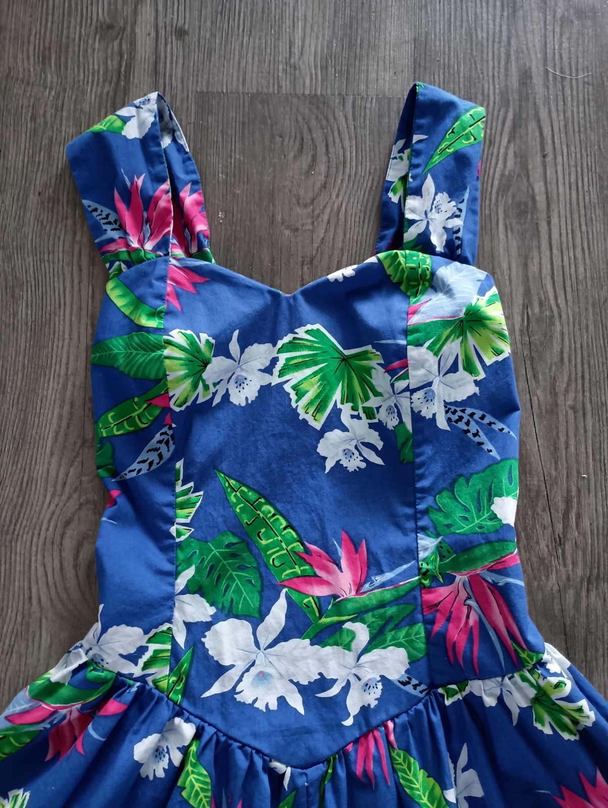 Vintage Shannon Marie Hawaiian Tropical Floral Dress Size S