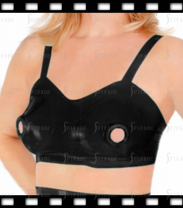 Latex Bar Full Coverage Nursing Bra Nipples Around Trims Open Sexy Play .4mm C12