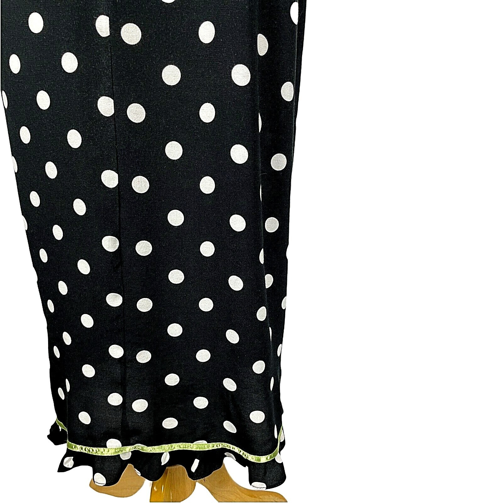 Vgt. Dressing Clio Petites Women black polka dot maxi casual Dress L Petites