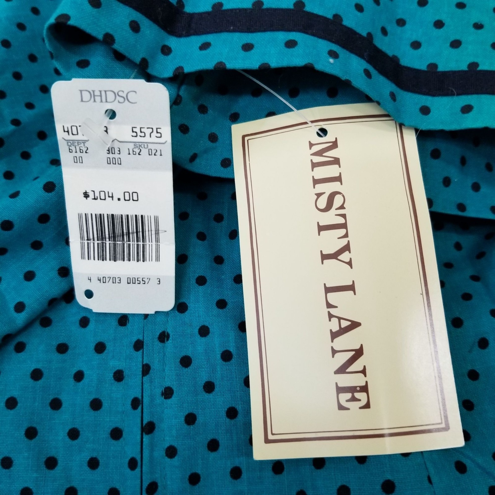 Misty Lane 9 10 Sailor Dress Green Black Polka Dot Vintage Cosplay Fitted Bow