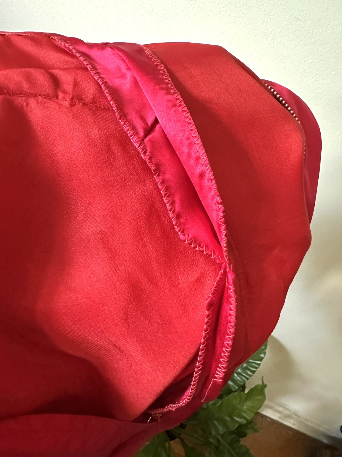 Stunning 1950’s Chinese Red Pencil Dress With Silver Embellishments, XS/S