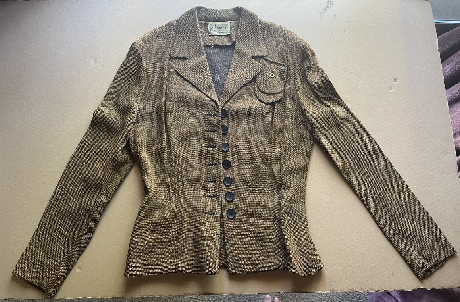 Paul Sachs Vintage Brown Jacket 1940s/50s Era