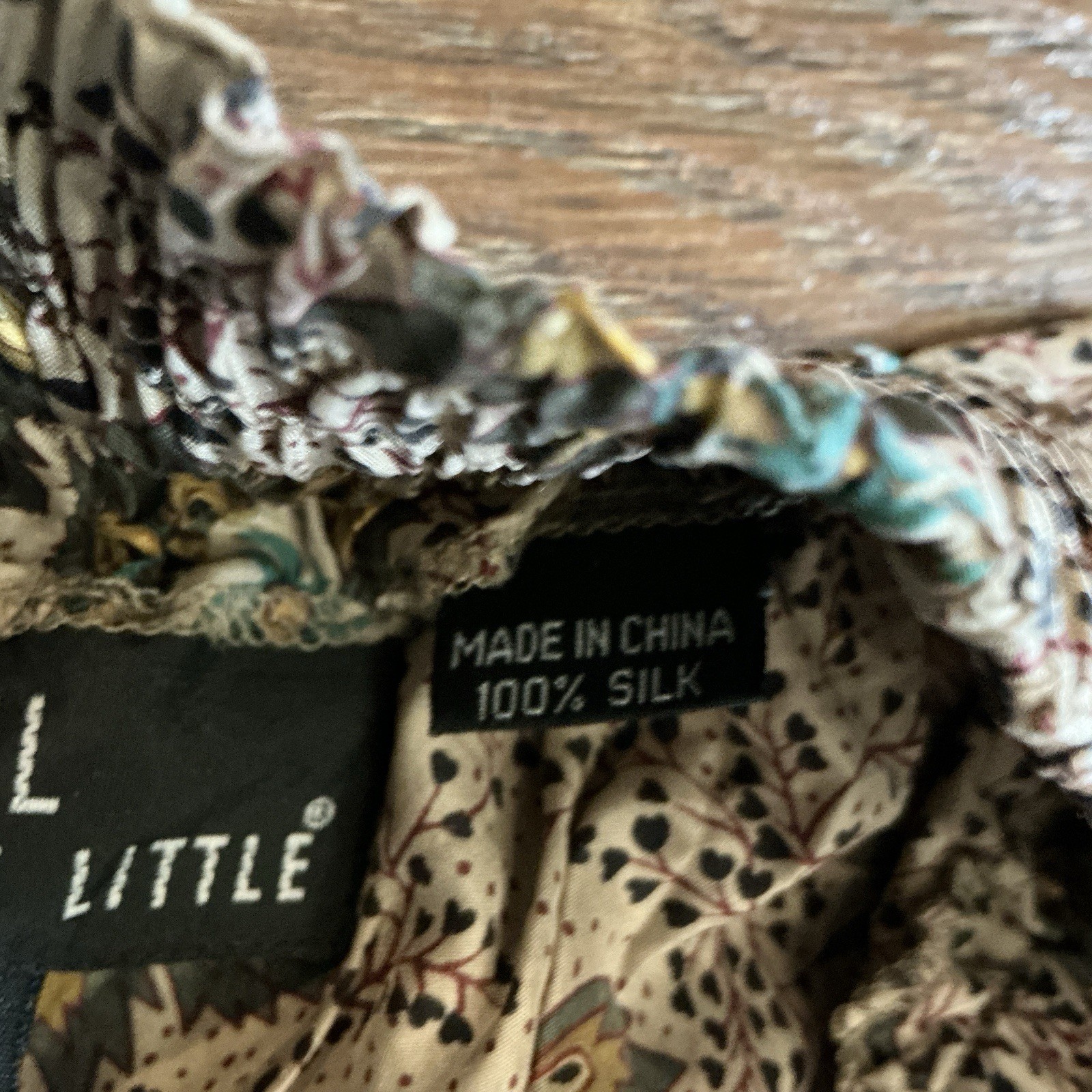 VINTAGE Carole Little 100% Silk Wmns Size 4 Floral Print Pull-On Pants Boho #9E4