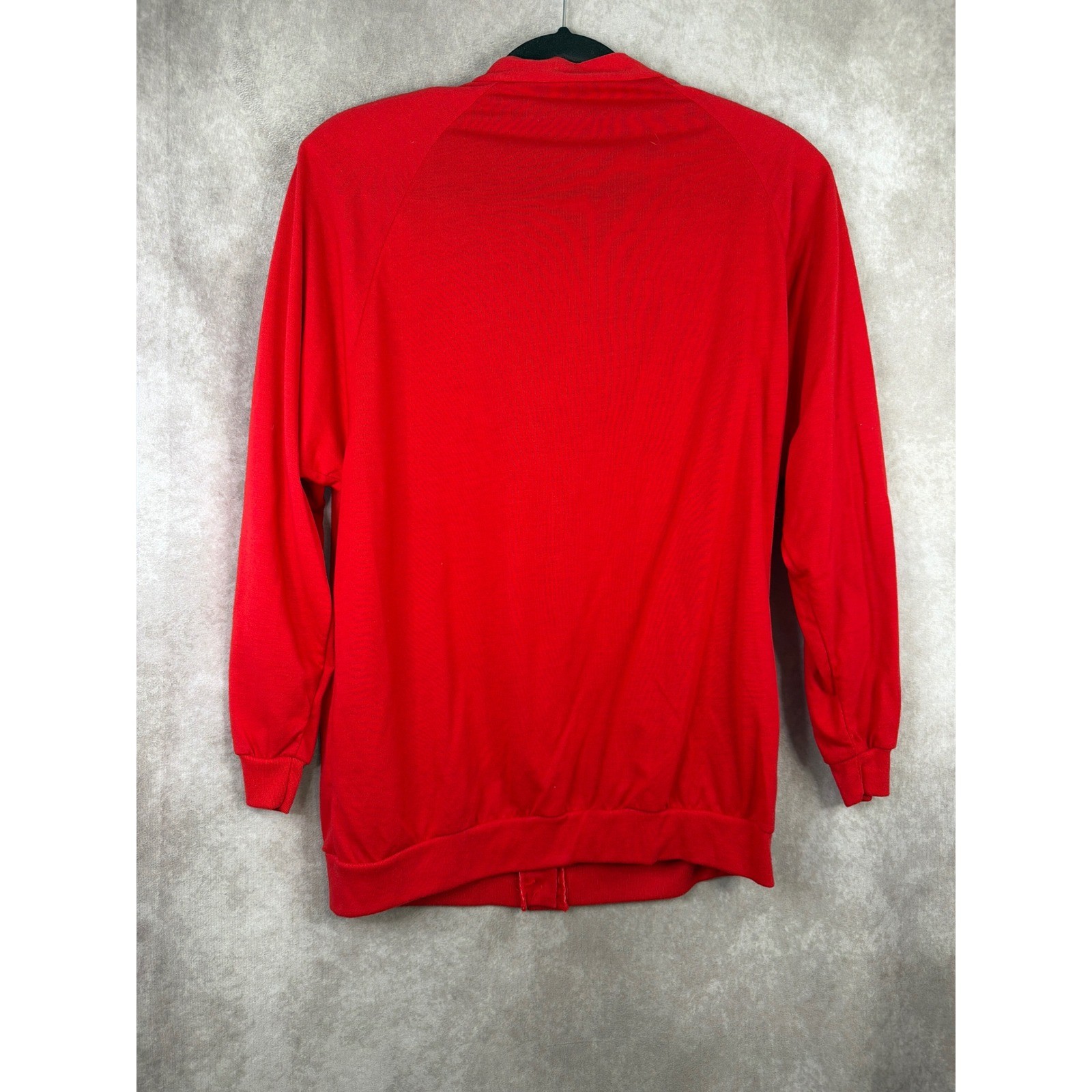 VTG 80s DB Sport David Benjamin Red Cardigan Sweater Gold Crest Buttons Large