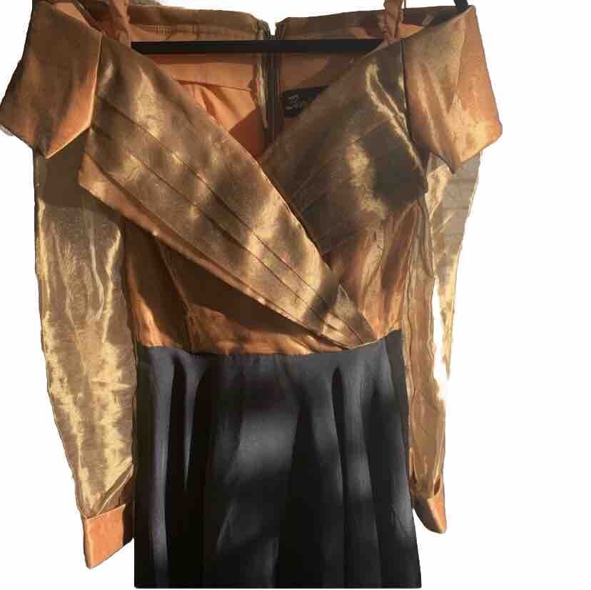 Last call! Vintage 80s Glitter Caramel Party Dress