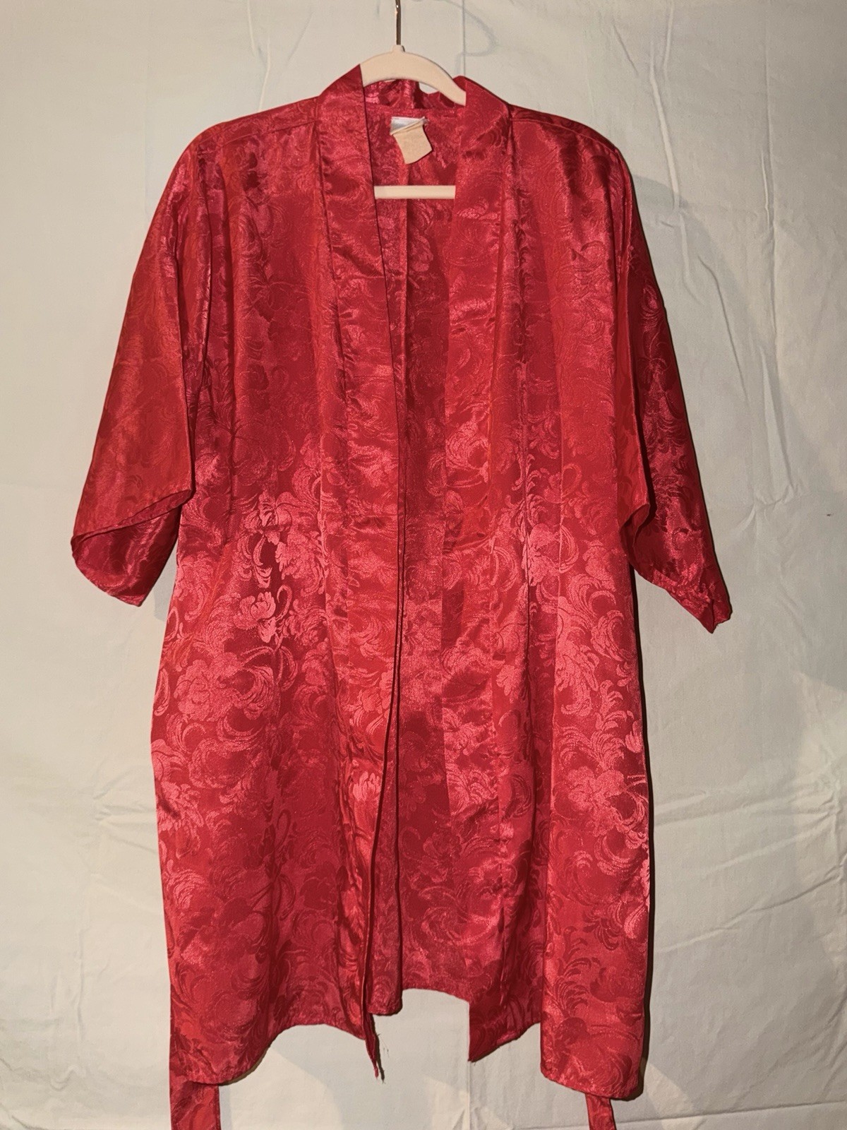 vintage red satin robe from the brand Sleep Solutions