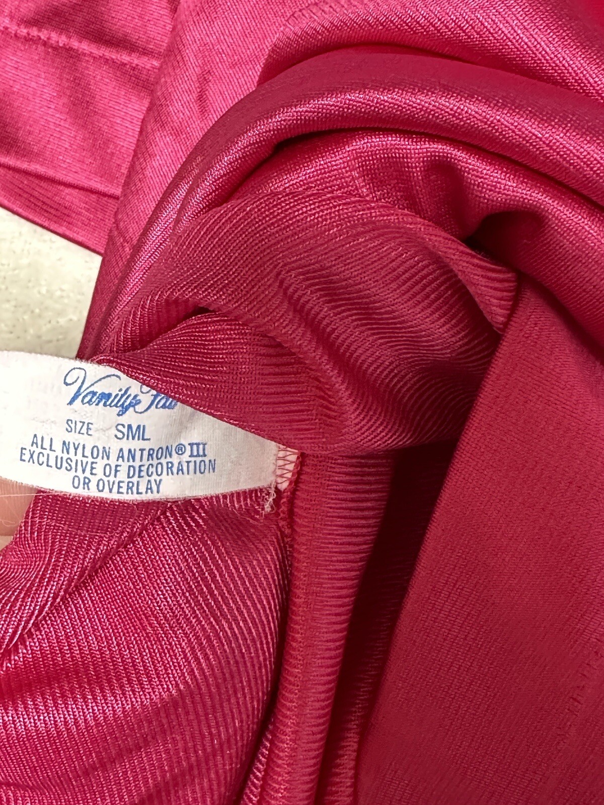 Vintage Vanity Fair Nightgown Size Small Magenta Pink Long Embroidery Button Up