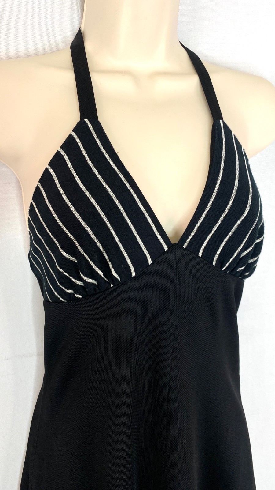 Vintage 1970s black maxi dress set YOUNG EDWARDIAN ARPEJA halter bolero stripe