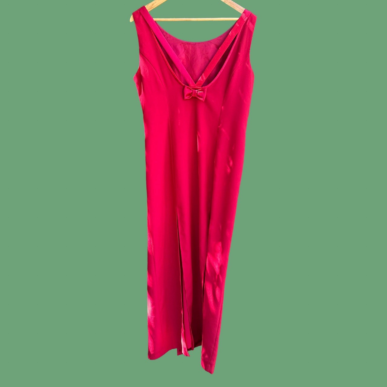 Vintage late 80s/90s Purple Patch red bow dress XL