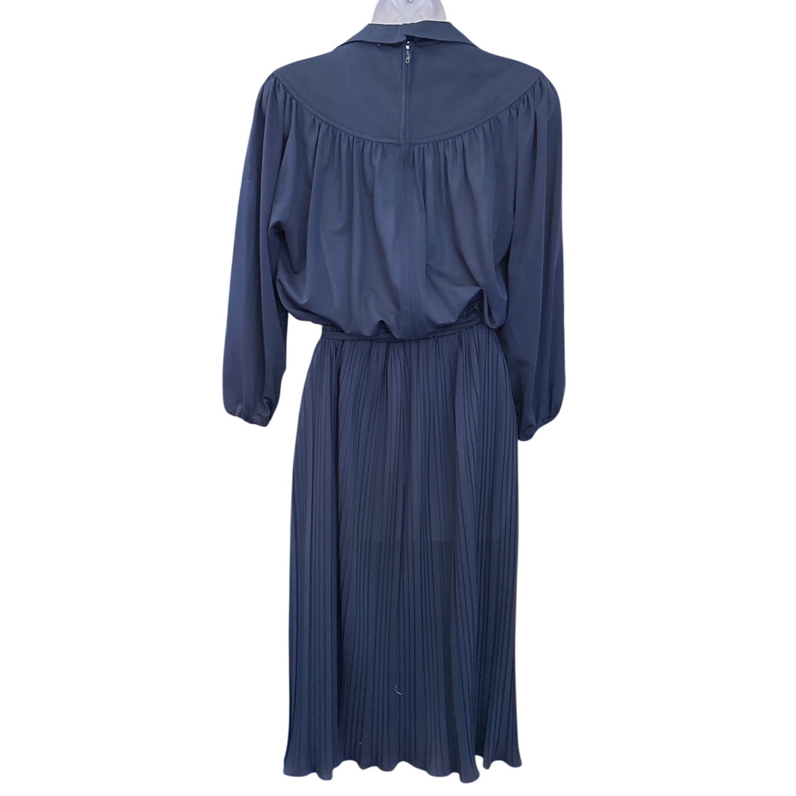 70s Jeanne Durrell Pleated Midi Dress Dark Academia Secretary Core